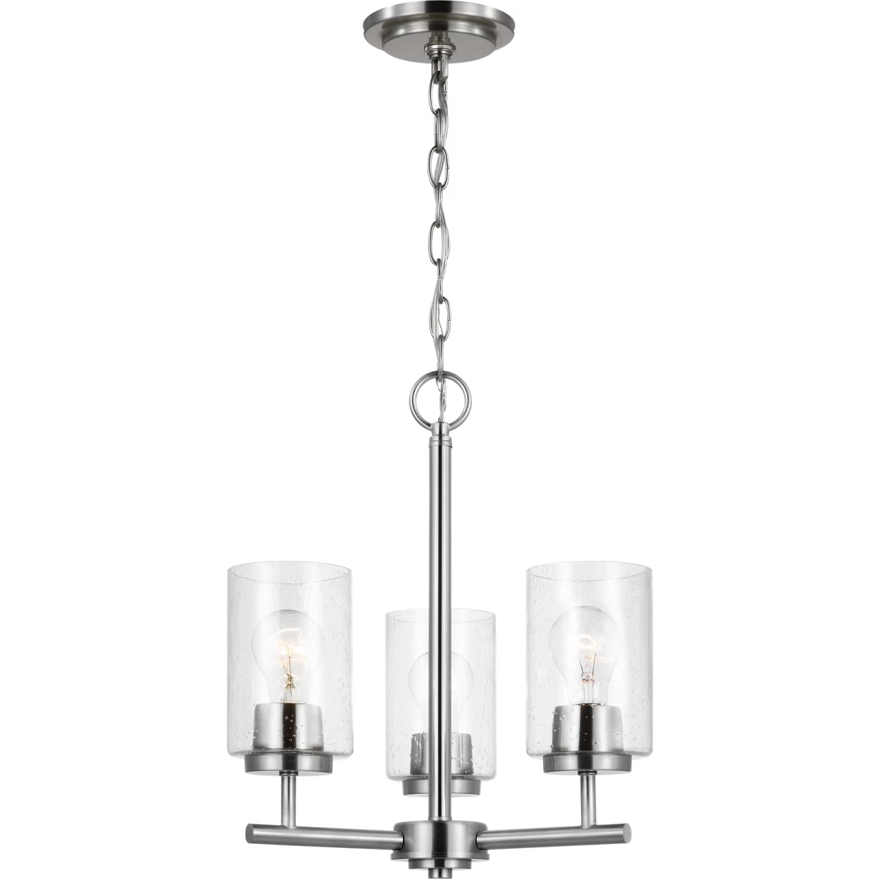Oslo 3 Light 15 inch Brushed Nickel Chandelier Ceiling Light