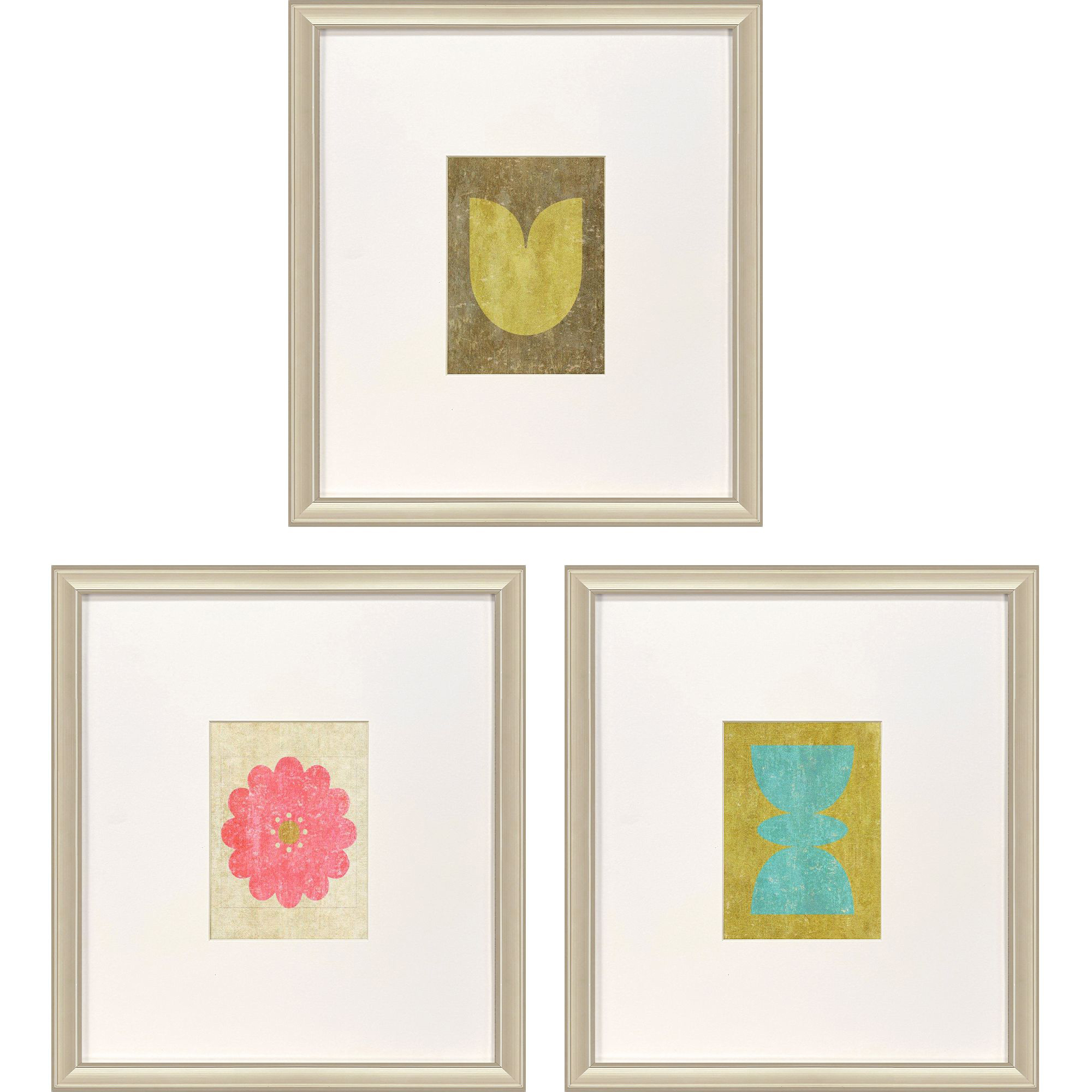 Happy Dance III Teal and Green and Pink and Beige Framed Art, Propac