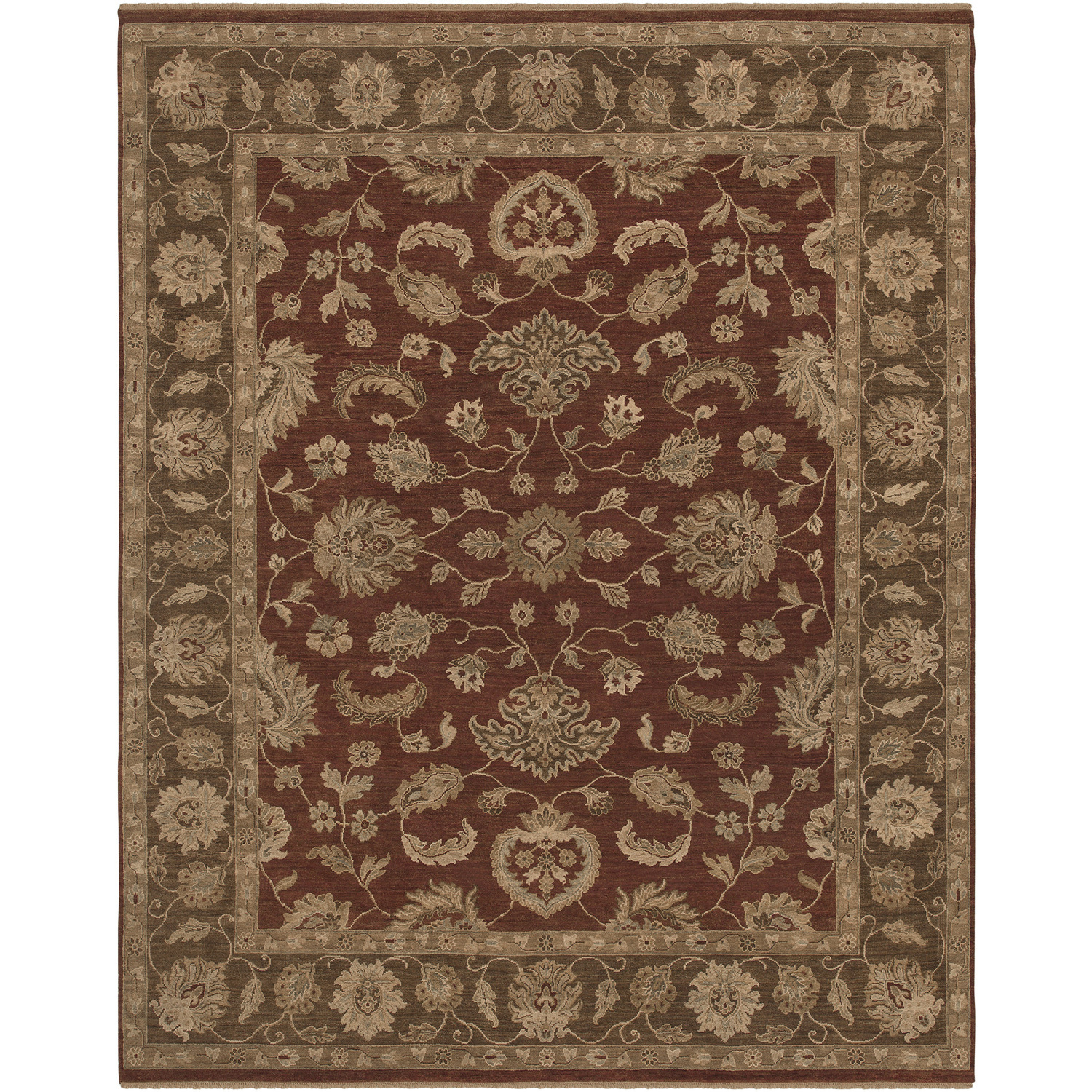 Alanya 36 X 24 inch Brown / Olive / Taupe / Light Beige Handmade Rug