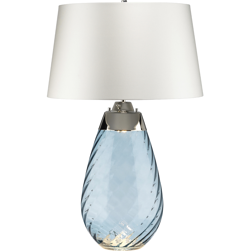 Lena 29 inch Blue Glass Table Lamp Portable Light, Large