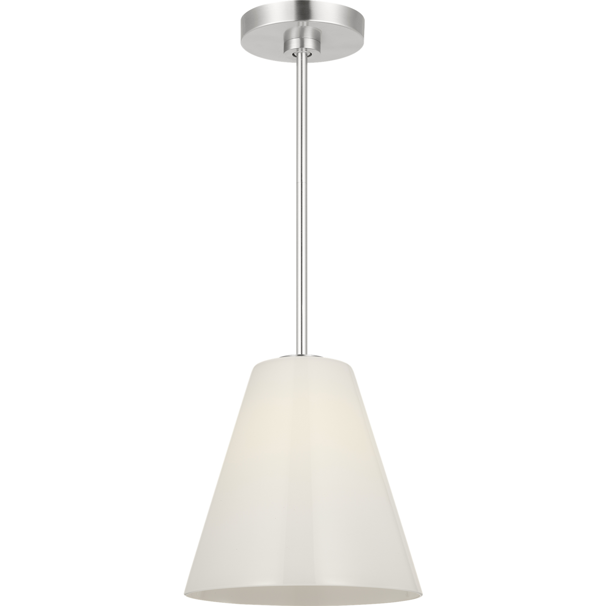 Senda 1 Light 9.13 inch Brushed Nickel Pendant Ceiling Light in Milk Glass