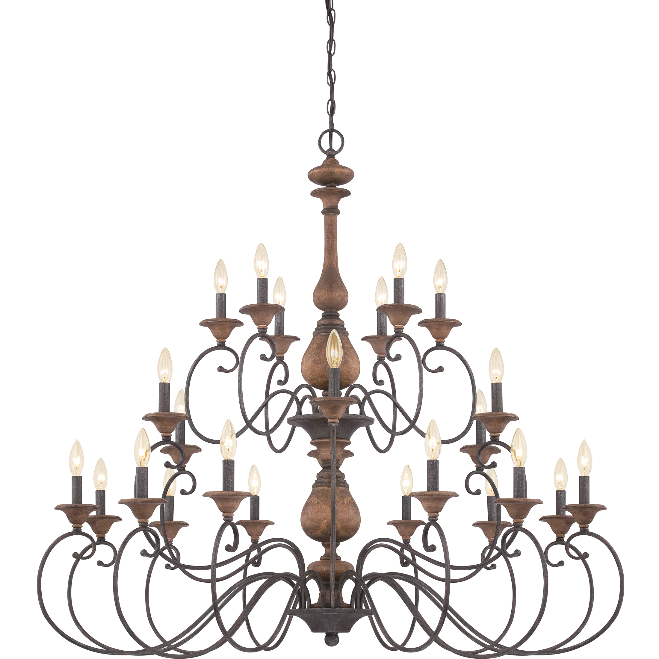 Quoizel ABN5024RK Auburn 24 Light 48 inch Rustic Black Foyer Chandelier Ceiling Light