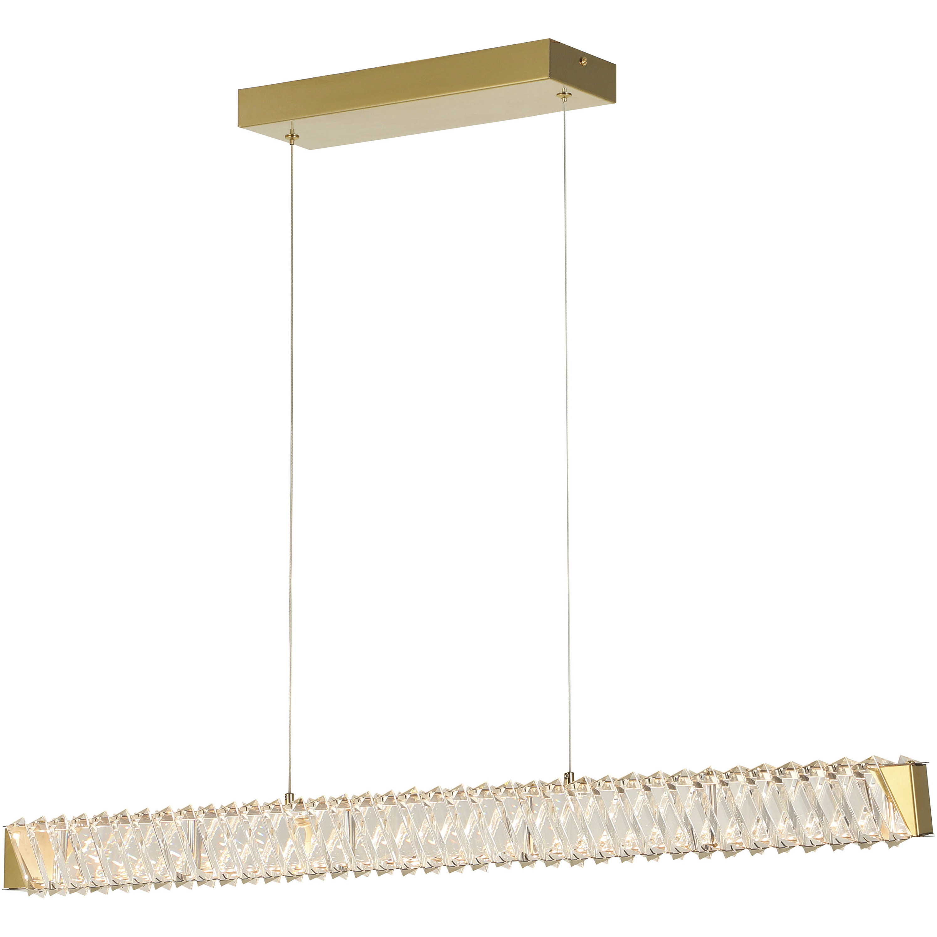 Golden Ratio 1 Light 37.4 inch Satin Gold Linear Pendant Ceiling Light