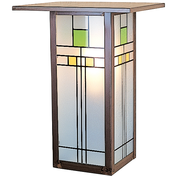 Franklin 1 Light 9 inch Antique Copper Wall Mount Wall Light in Green and Black Silk Screen