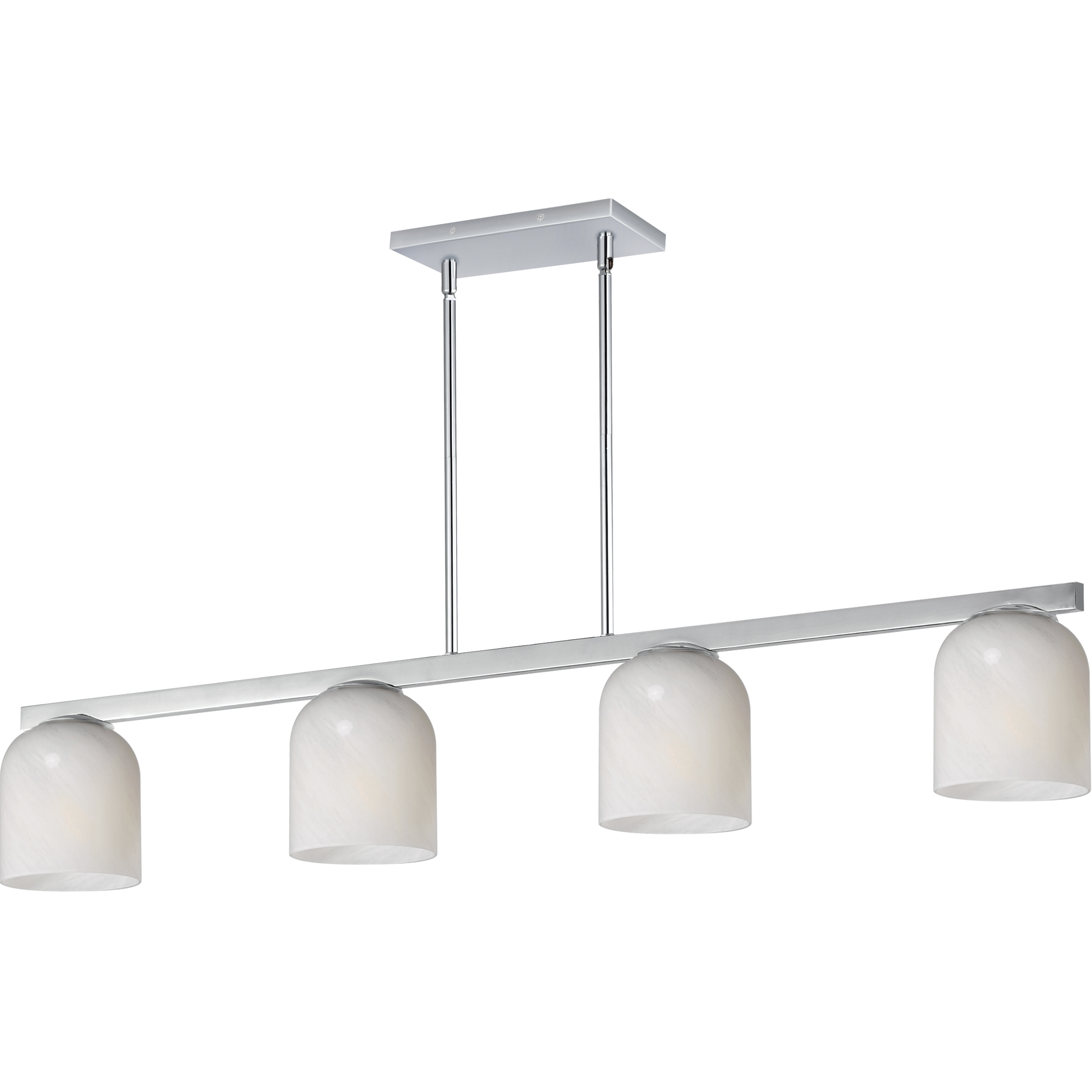 Scoop 4 Light 46 inch Polished Chrome Linear Pendant Ceiling Light in Marble