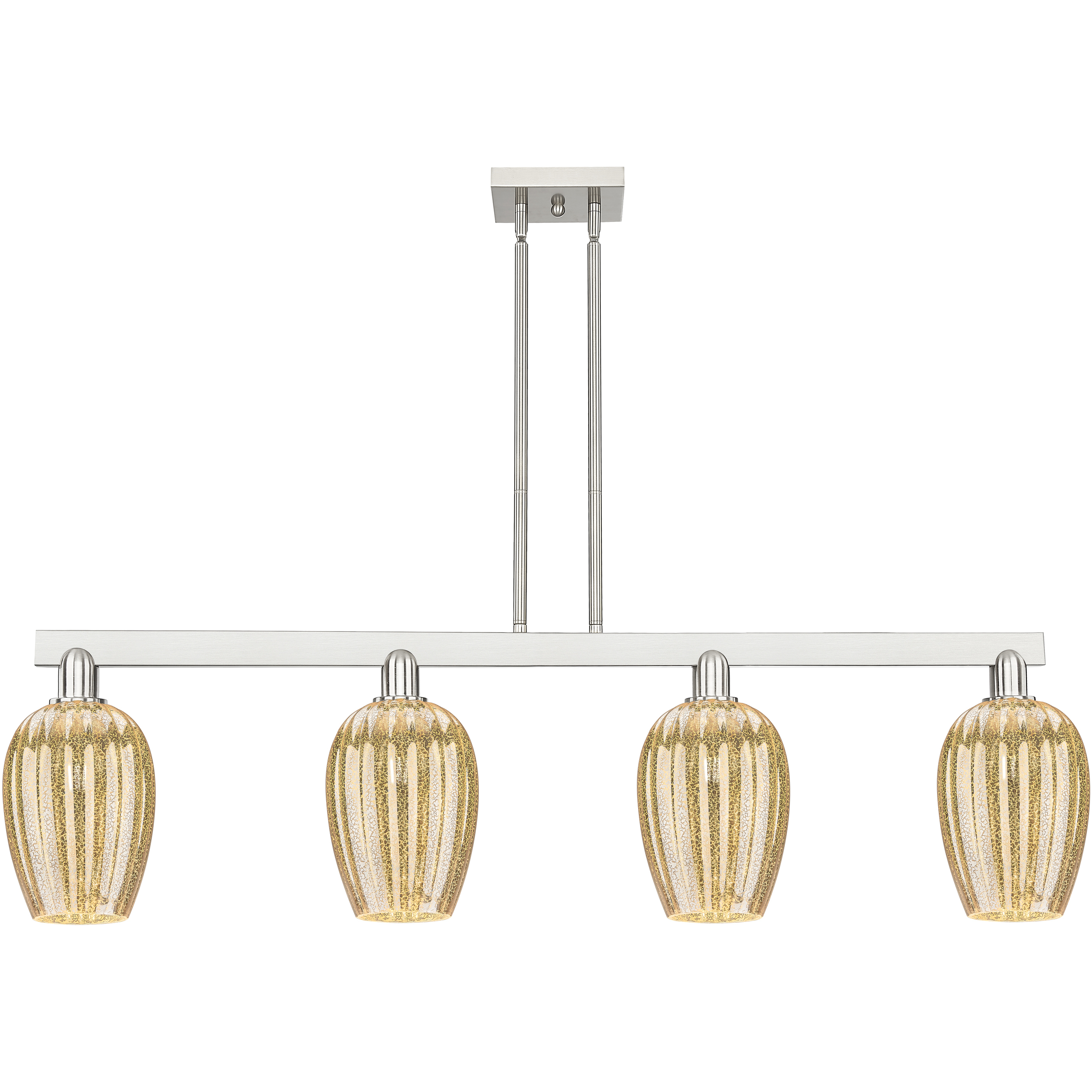 Preston Island Light Ceiling Light in Brushed Satin Nickel, Mercury Glass
