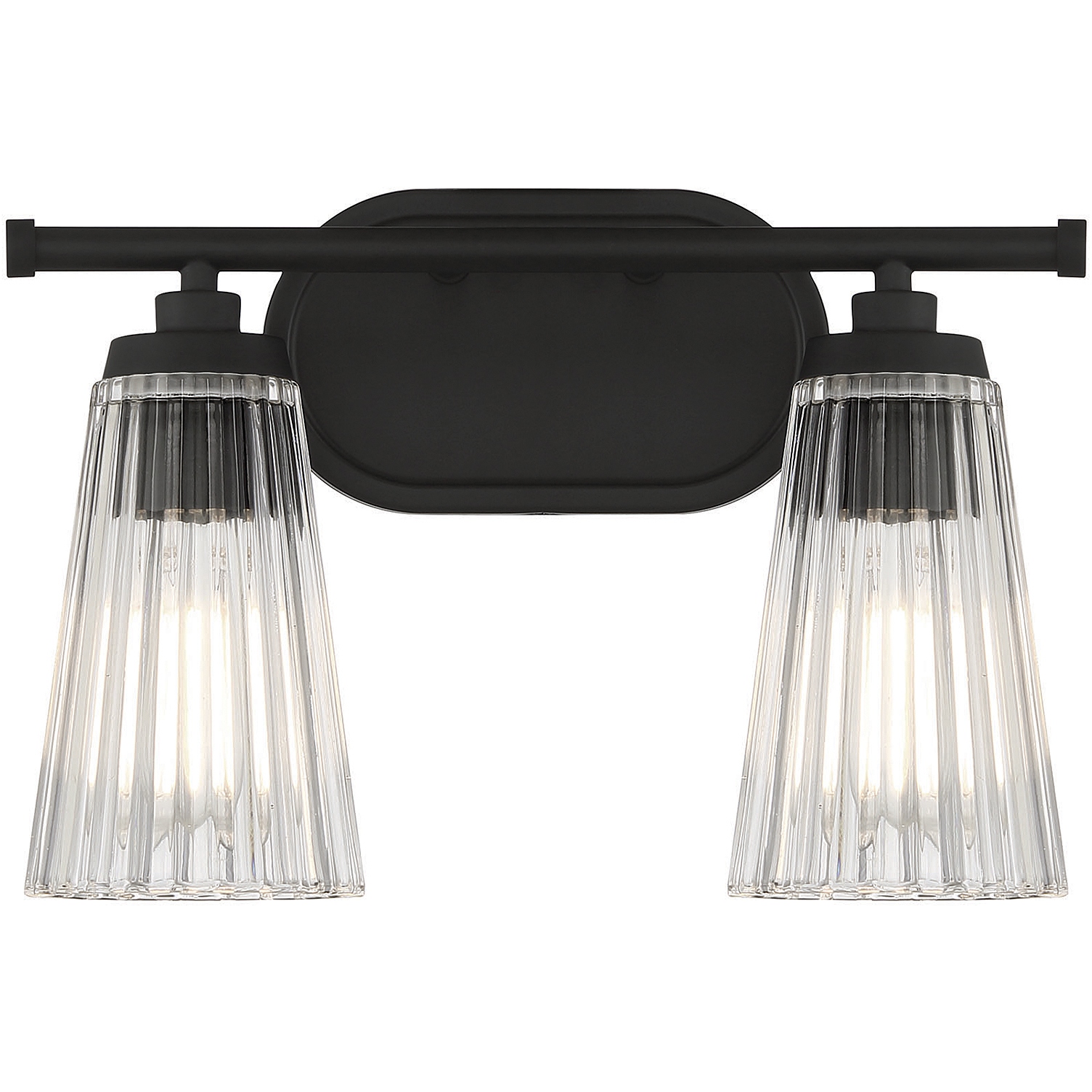 Chantilly 2 Light 14 inch Black Bathroom Vanity Light Wall Light, Essentials