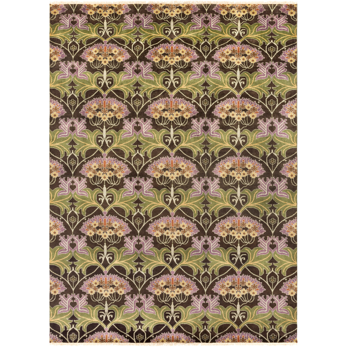 Uncharted 36 X 24 inch Bright Purple, Burnt Orange, Butter, Moss Rug