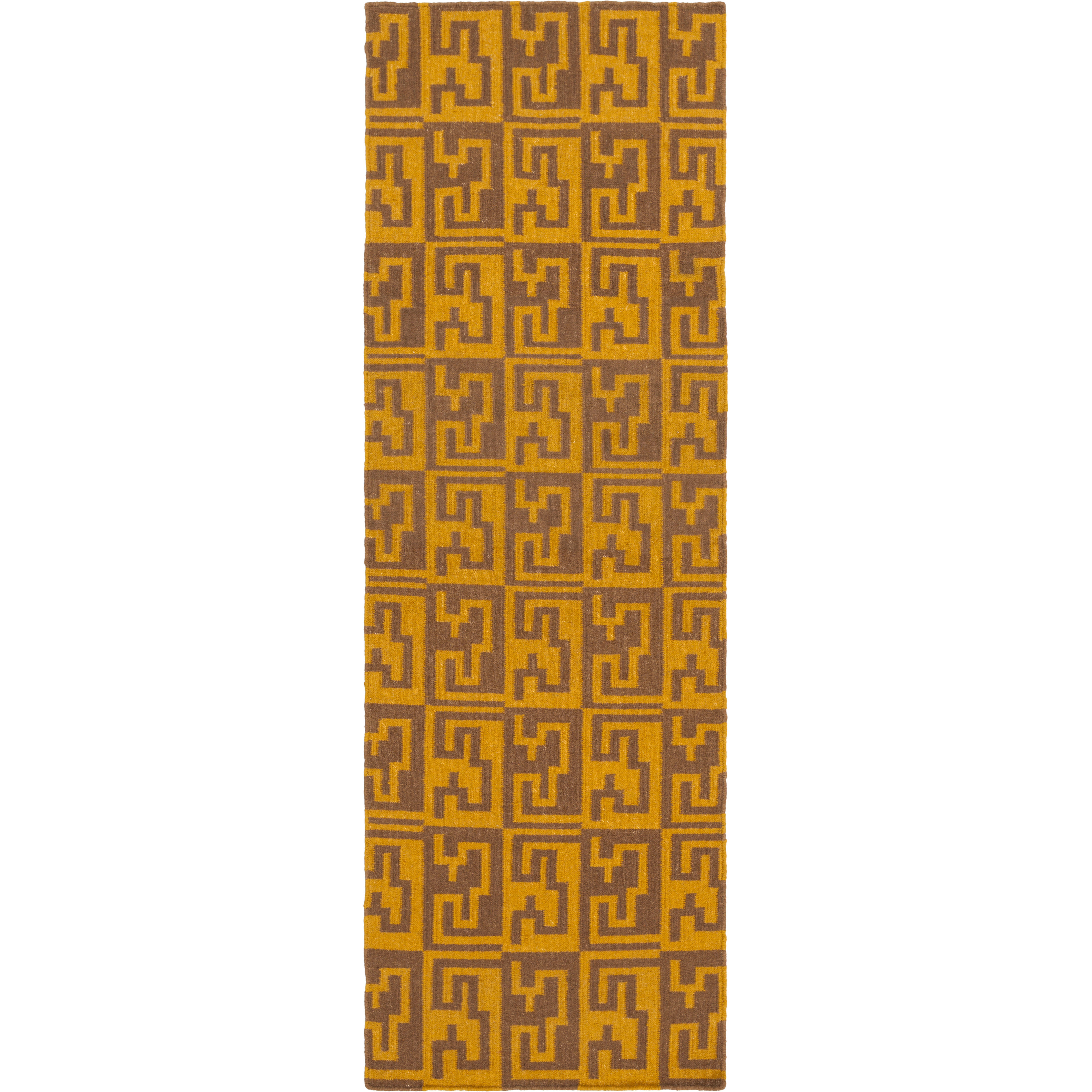 Frontier 96 X 30 inch Dark Brown, Saffron Rug