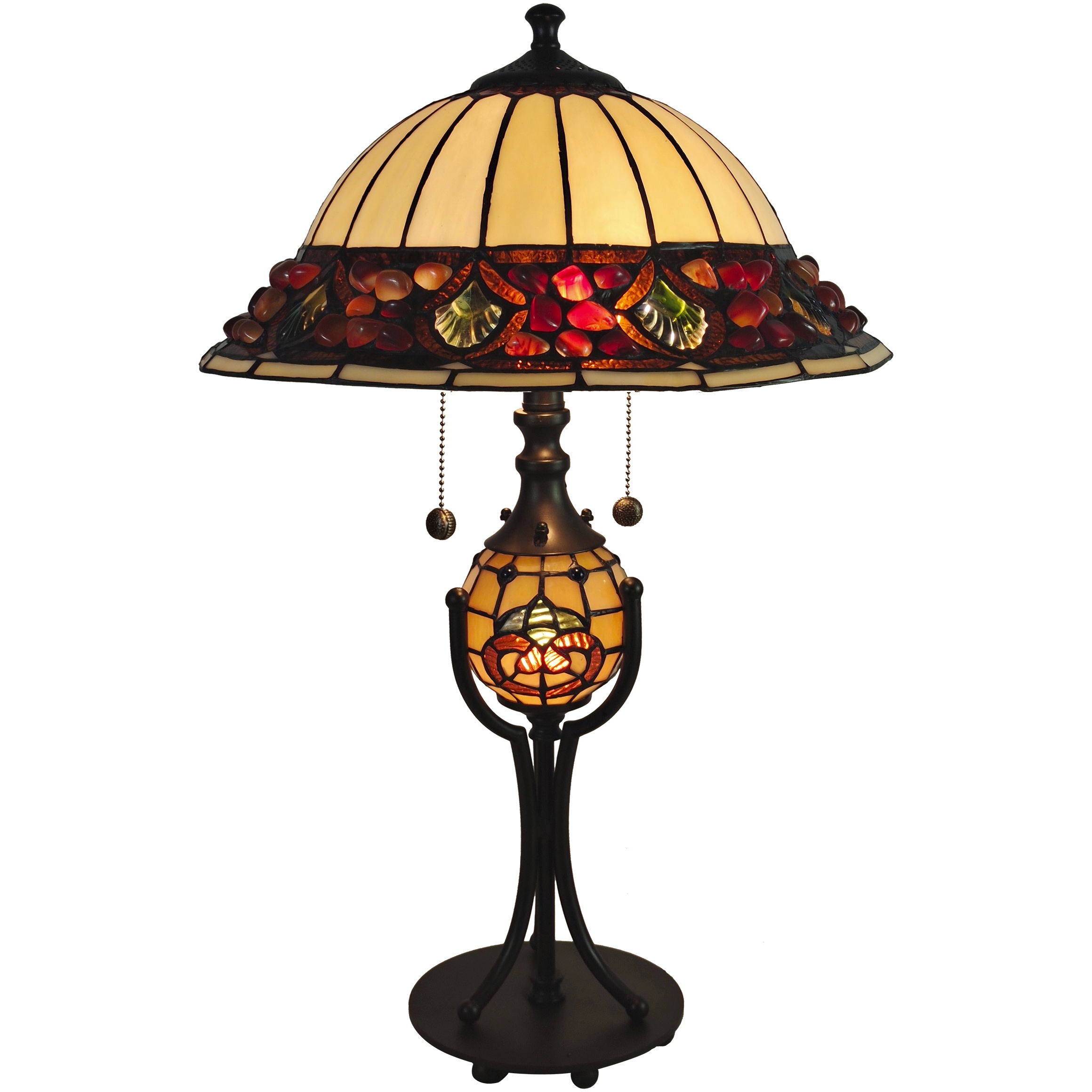 Dale Tiffany Lamps TT21171 Alcira Jewel - 1 Light Tiffany Table Lamp, Coffee, 19