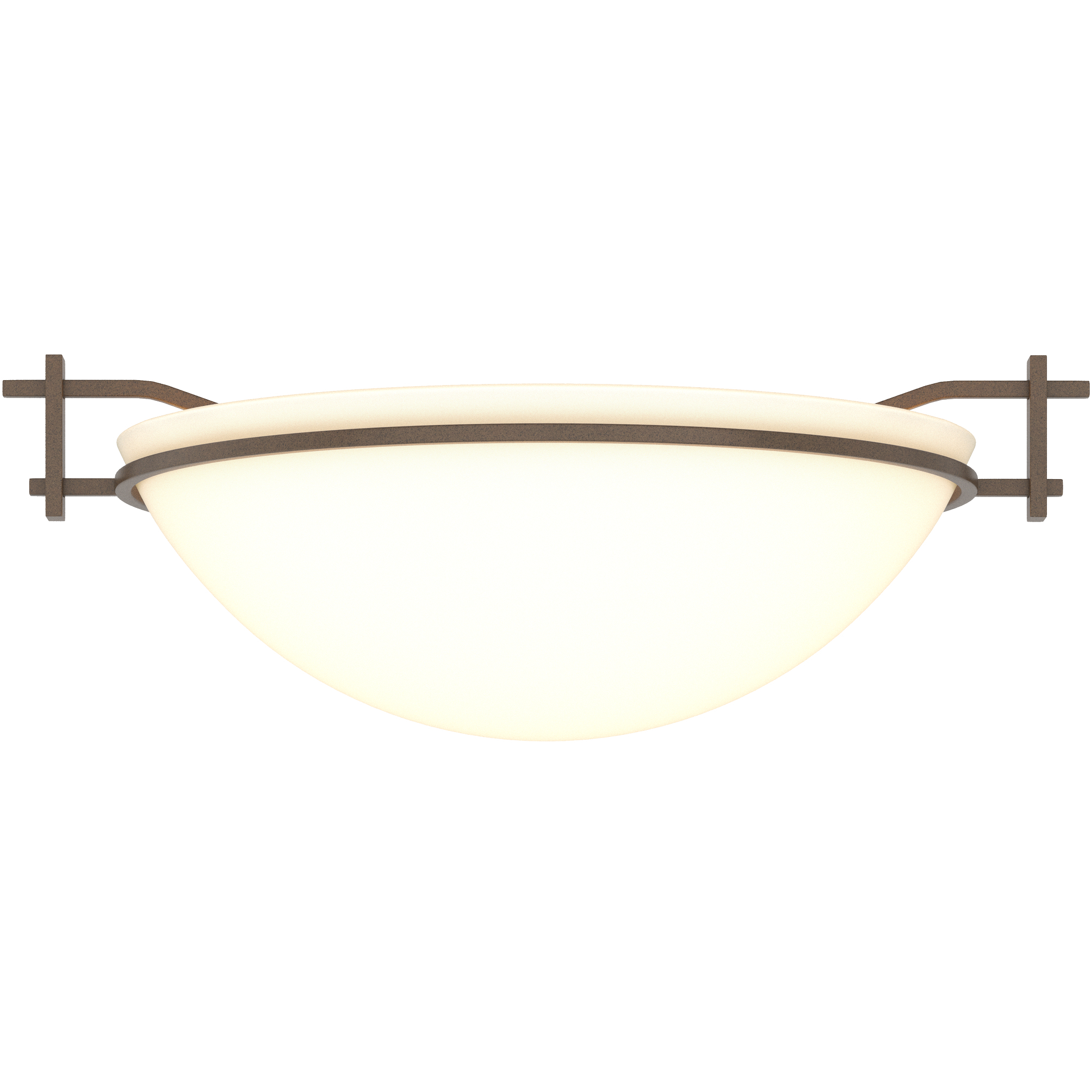 Moonband 1 Light 11.4 inch Bronze Semi-Flush Ceiling Light in Opal