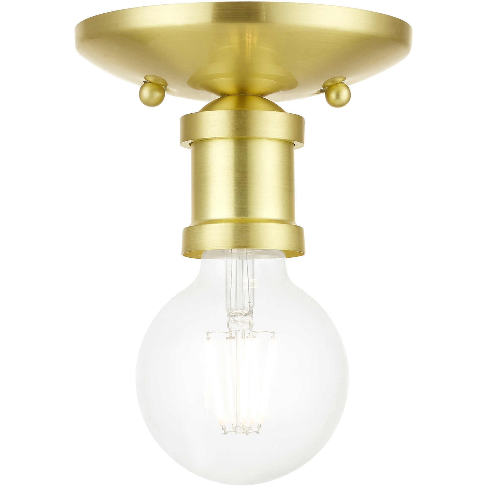 Lansdale 1 Light 5 inch Satin Brass Single Flush Mount Ceiling Light, Single
