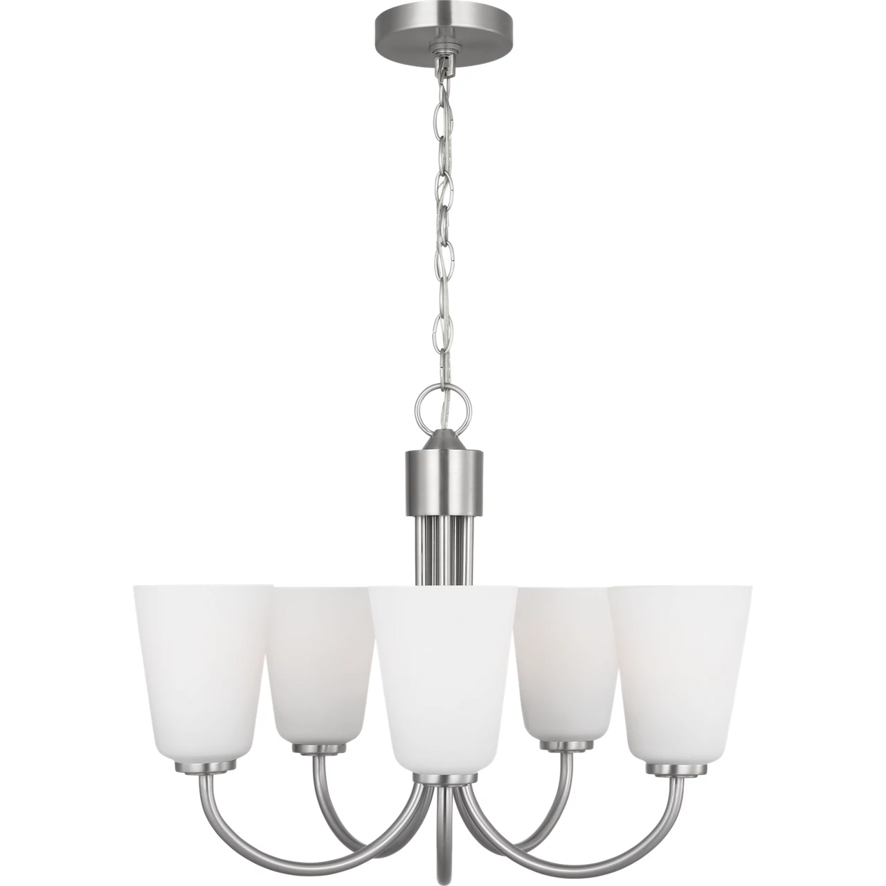 Miles 5 Light 21 inch Brushed Nickel Chandelier Ceiling Light