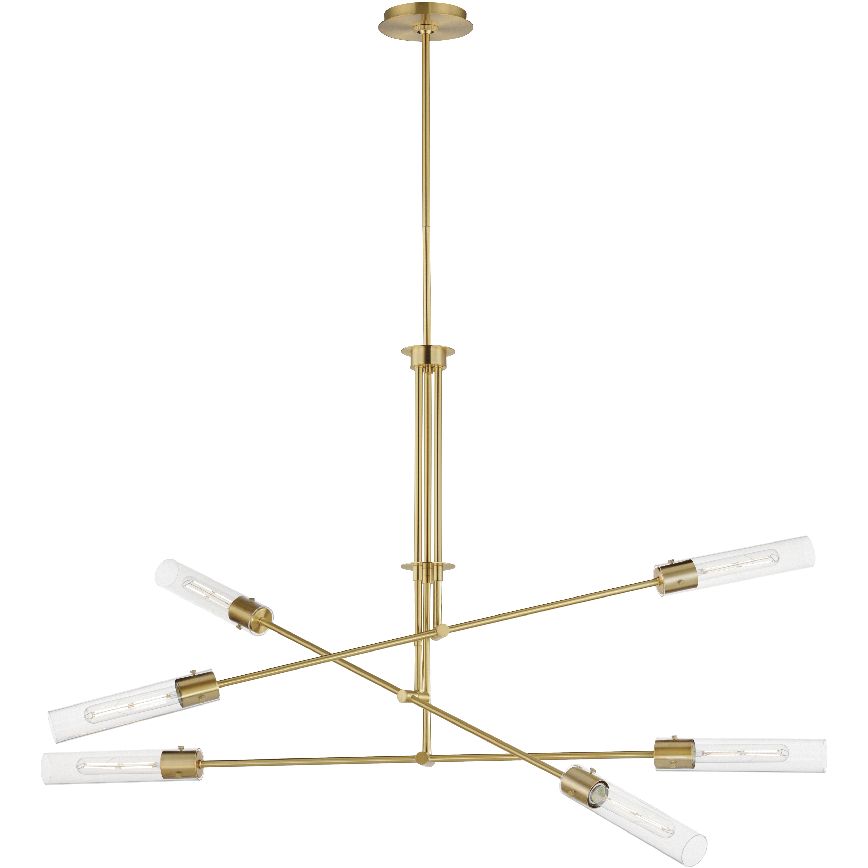 Equilibrium LED 51.75 inch Natural Aged Brass Multi-Light Pendant Ceiling Light