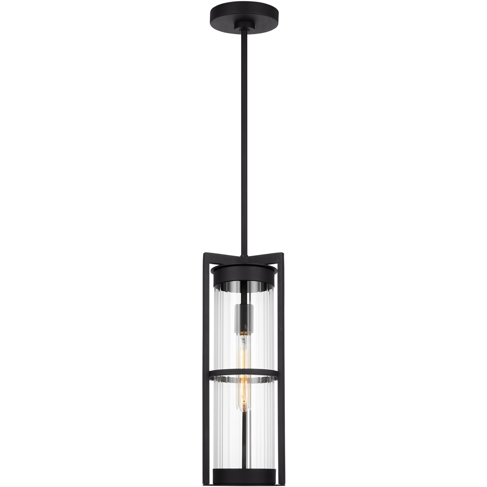 Alcona 1 Light 7 inch Black Outdoor Pendant Lantern