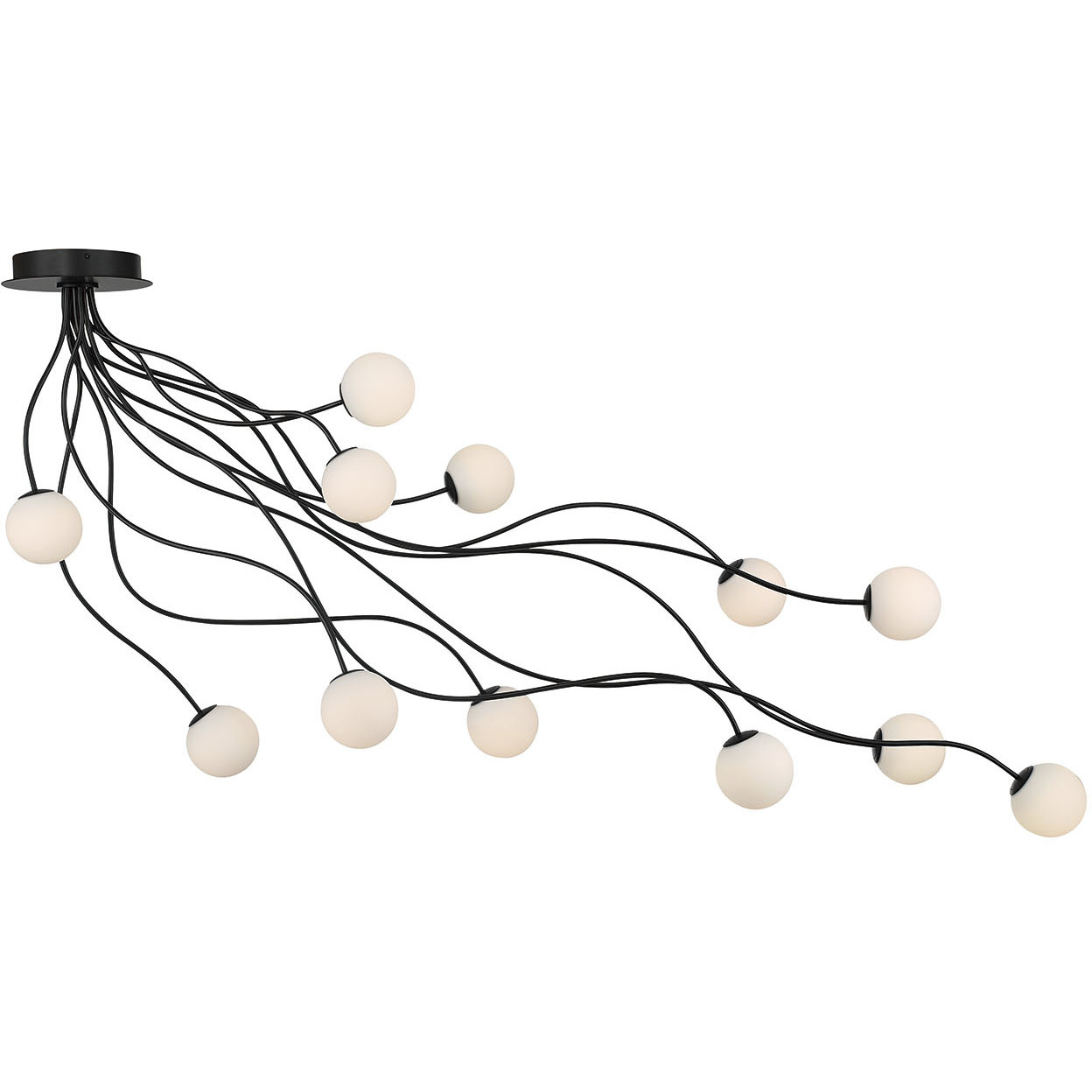 Athena LED 20 inch Matte Black Semi-Flush Mount Ceiling Light