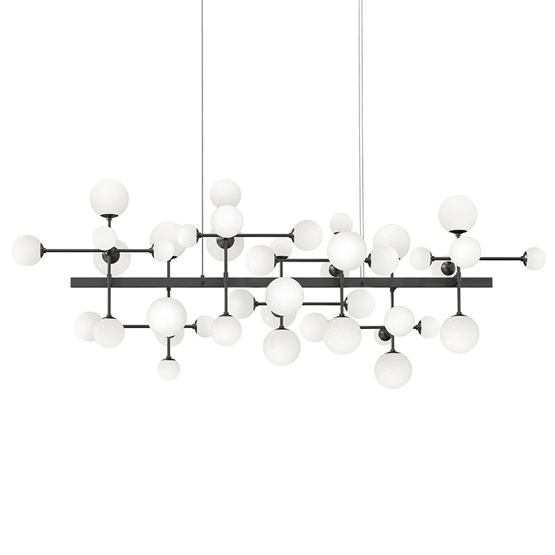 Nebula LED 68.75 inch Satin Black Chandelier Ceiling Light in Add 20 ft. Cord
