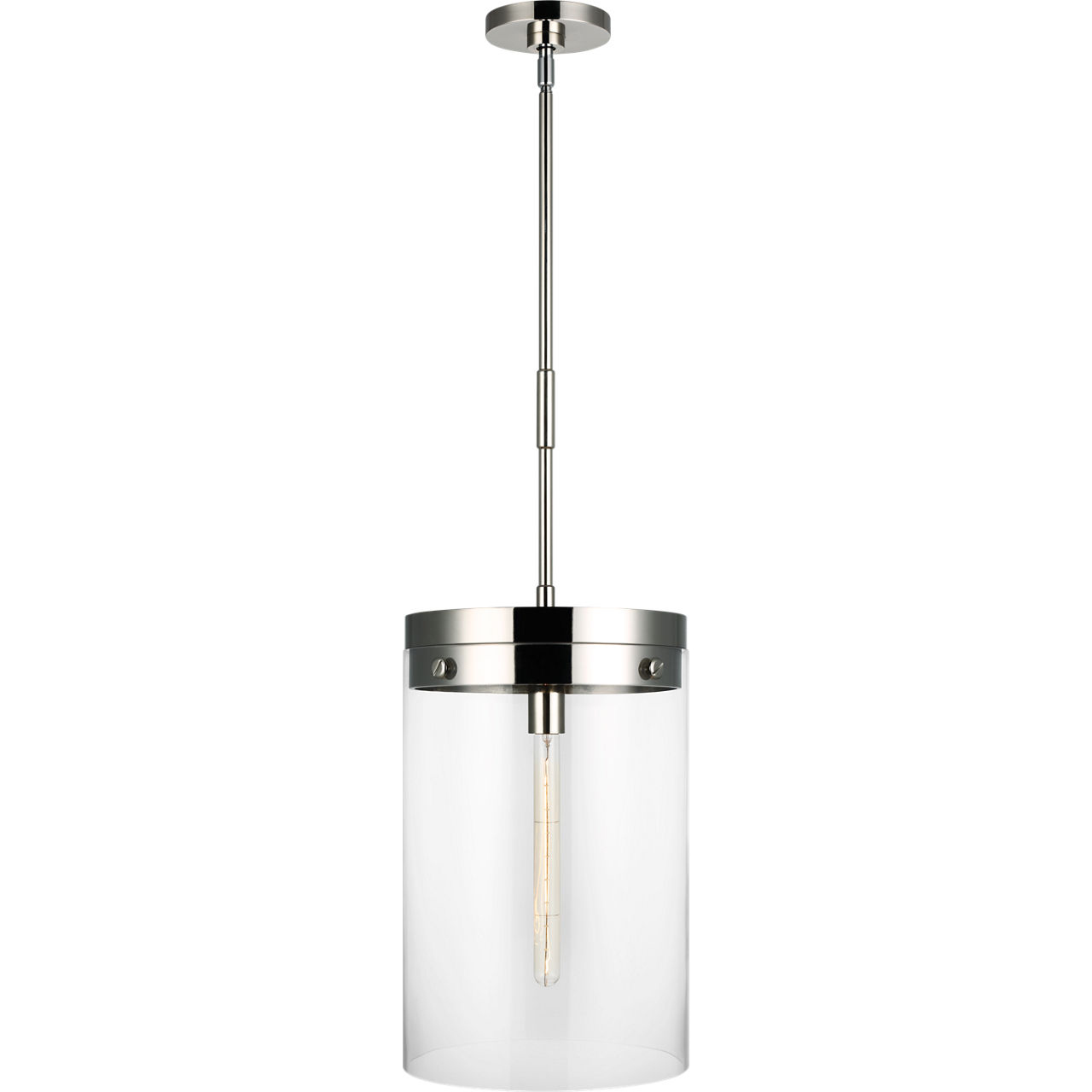 C&M by Chapman & Myers Garrett 1 Light 12.38 inch Polished Nickel Pendant Ceiling Light