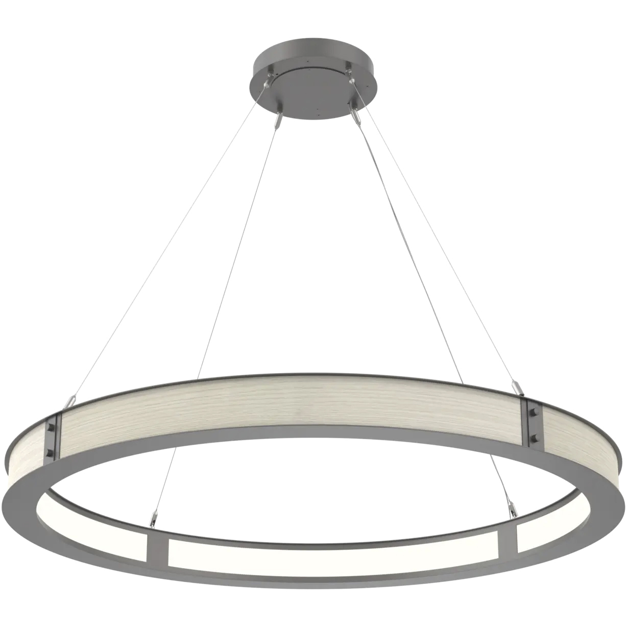 Verona LED 46 inch Graphite with Light Oak Ring Chandelier Ceiling Light