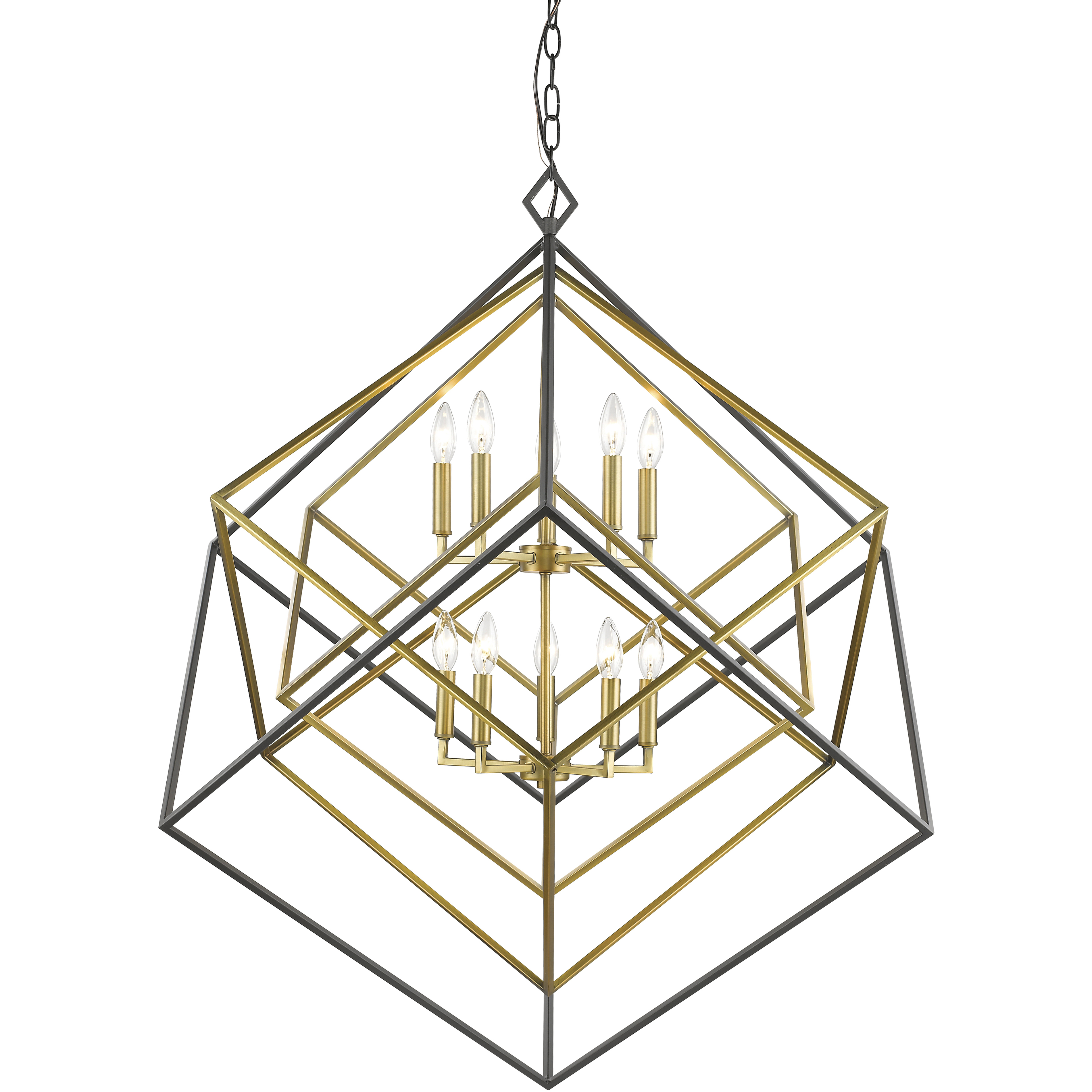 Euclid 10 Light 41.5 inch Olde Brass and Bronze Chandelier Ceiling Light