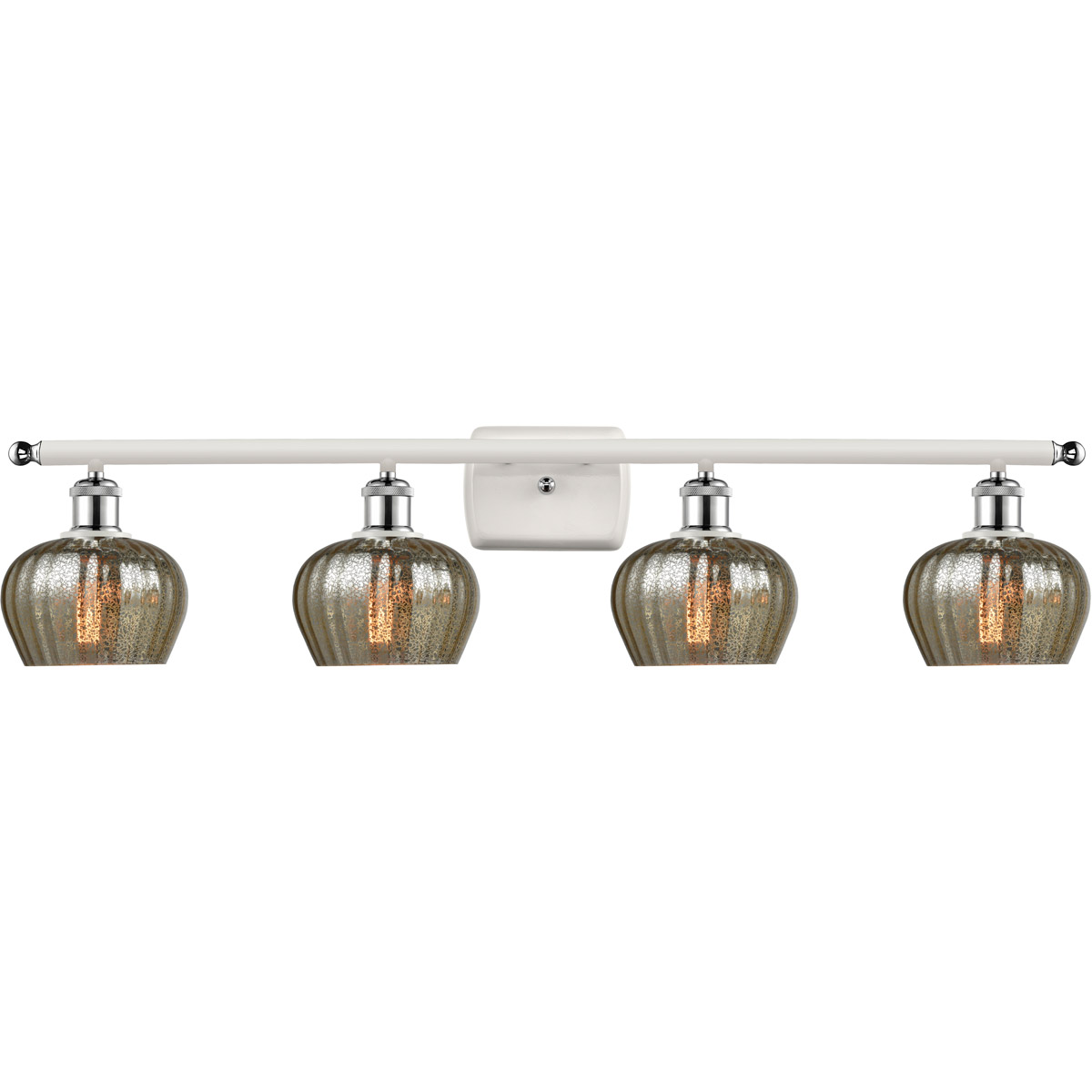 Ballston Fenton LED 36 inch White and Polished Chrome Bath Vanity Light Wall Light in Mercury Glass, Ballston