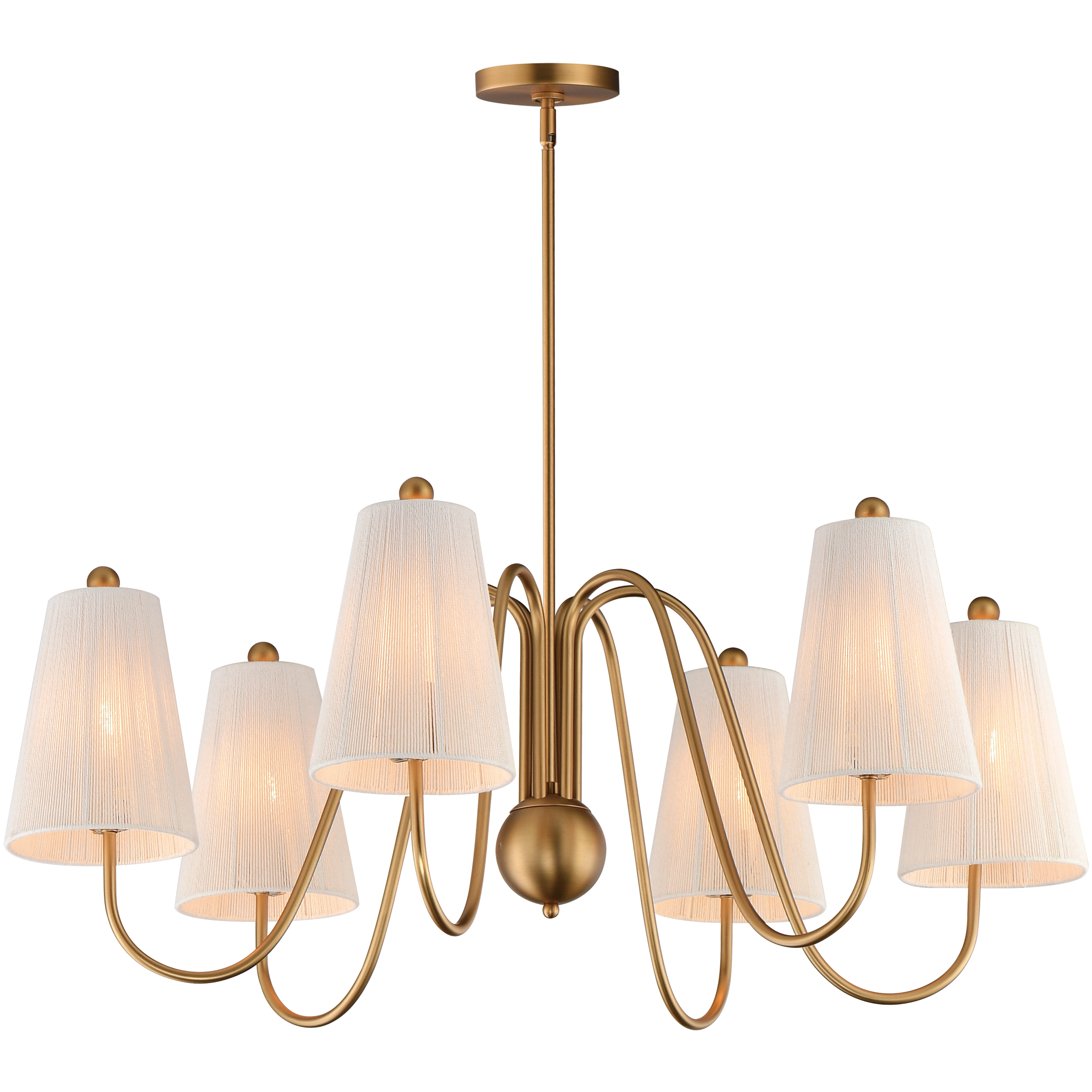 Valette 6 Light 37.25 inch Natural Aged Brass Chandelier Ceiling Light