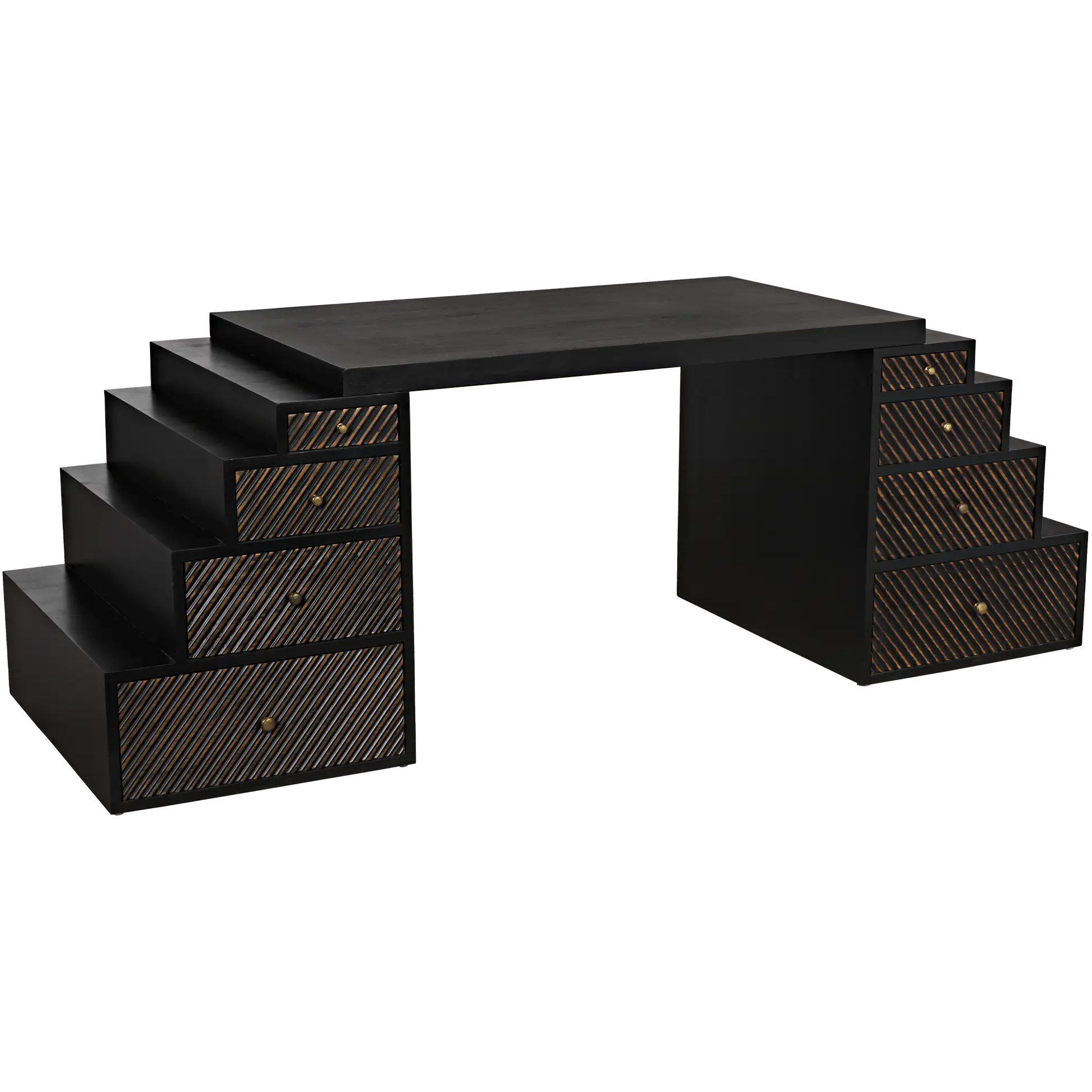 Ambidextrous 86.5 X 30 inch Hand Rubbed Black Desk