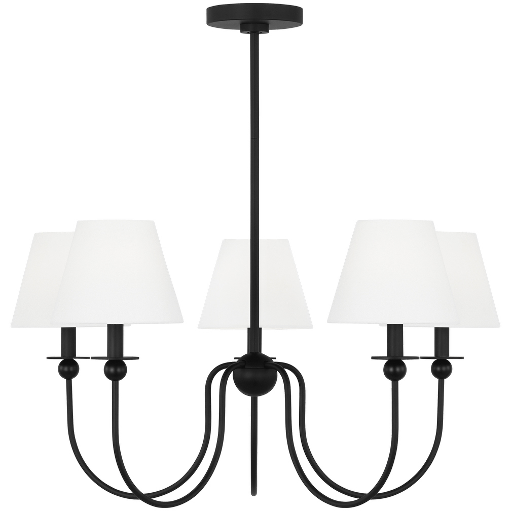 Drew & Jonathan Elsay 5 Light 29.75 inch Midnight Black Chandelier Ceiling Light, Medium