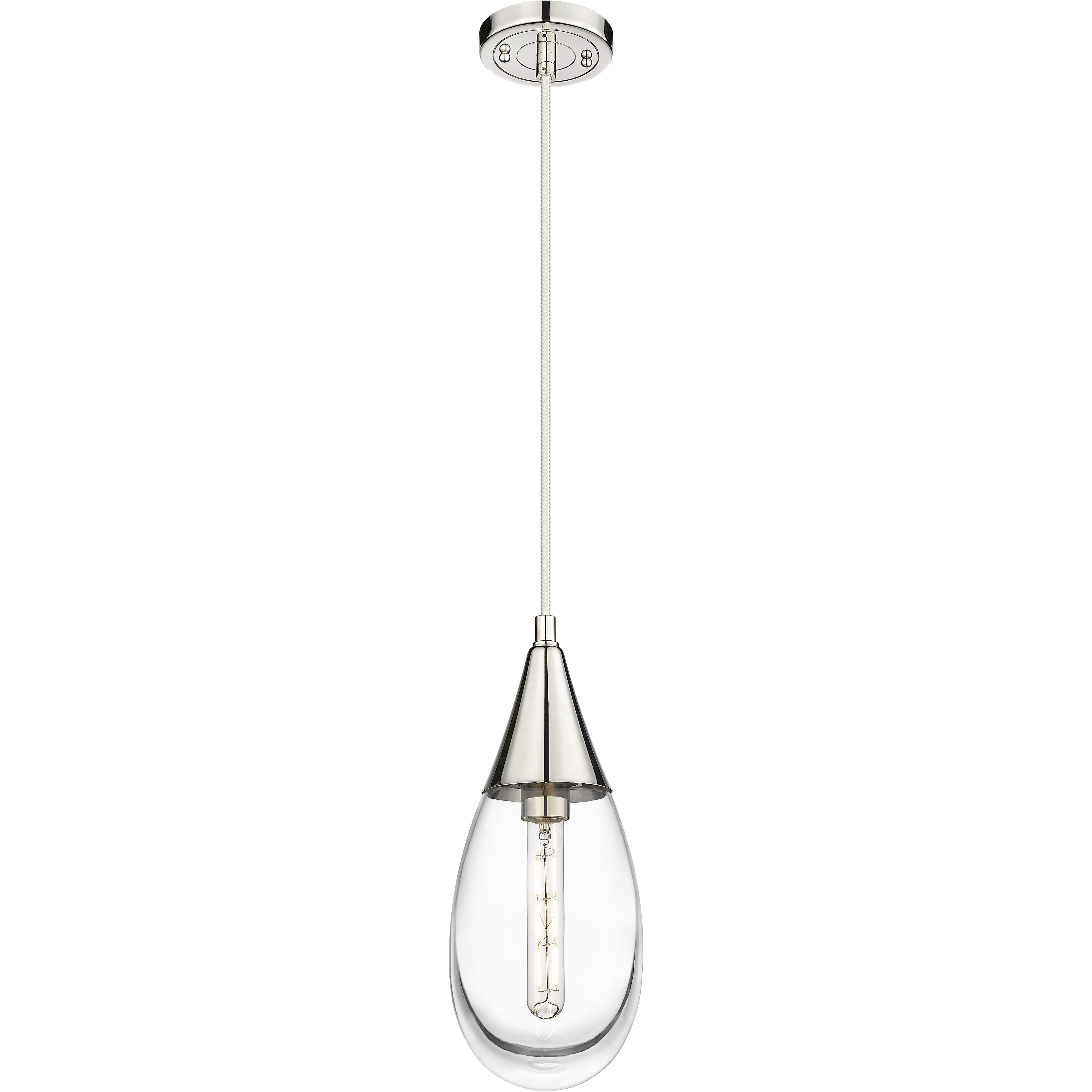 Malone 1 Light 6 inch Polished Nickel Pendant Ceiling Light in Clear Glass