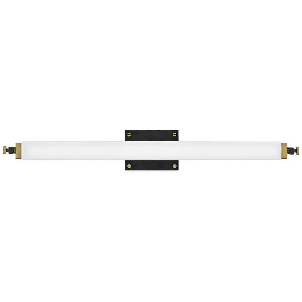 Rollins LED 31 inch Black with Heritage Brass Bath Light Wall Light in Black / Heritage Brass, Vertical