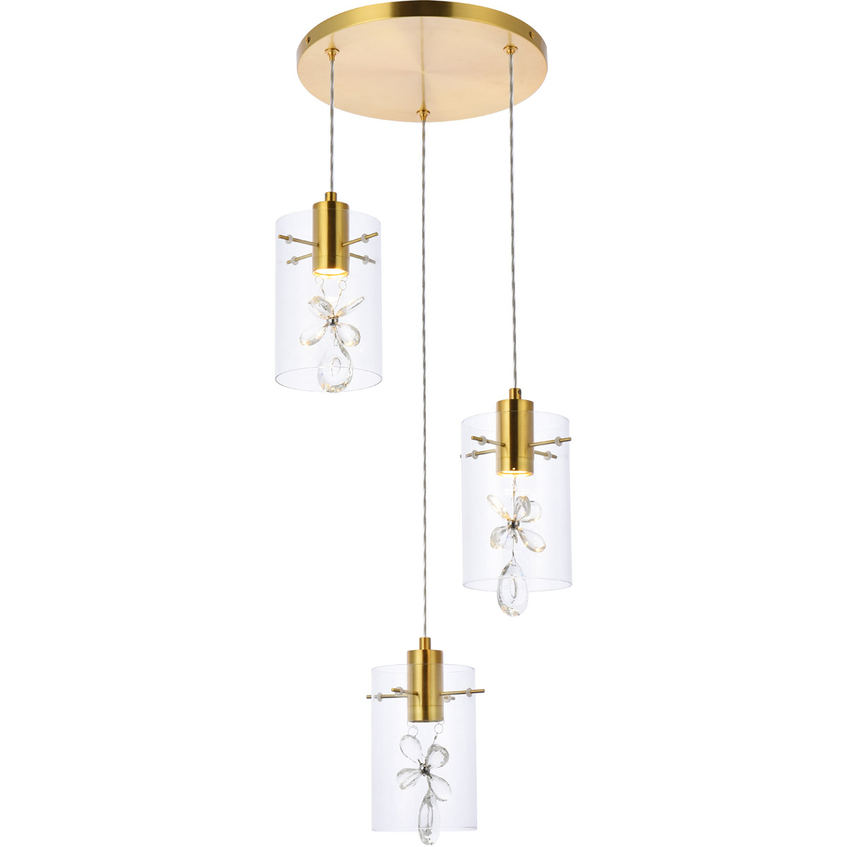 Elegant Lighting 5202D16G Hana 3 Light 16 inch Gold Pendant Elegant Lighting 5202D16G Hana 3 Light 16 inch Gold Pendant