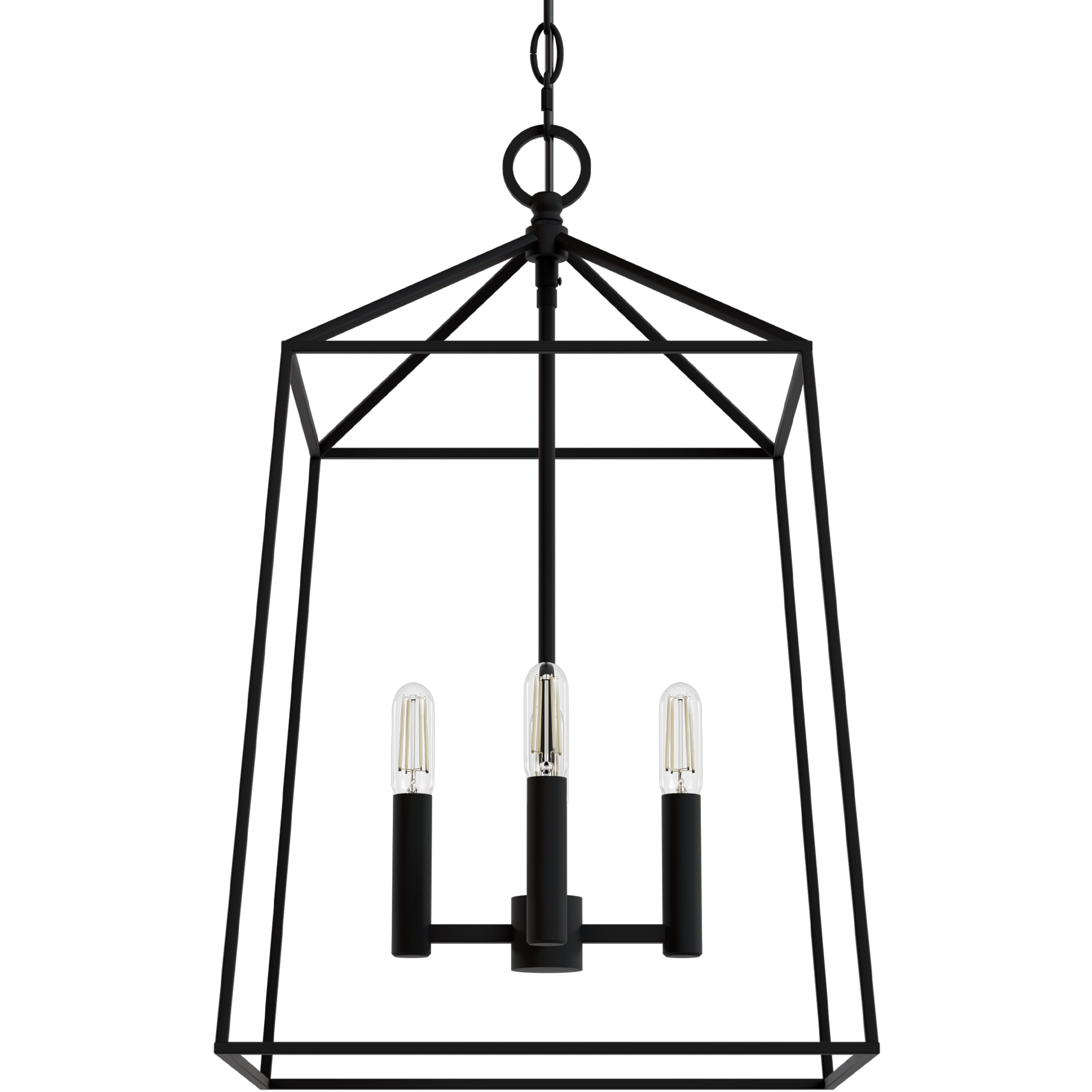 Fair Oaks 4 Light 13.5 inch Flat Matte Black Lantern Pendant Ceiling Light, Medium