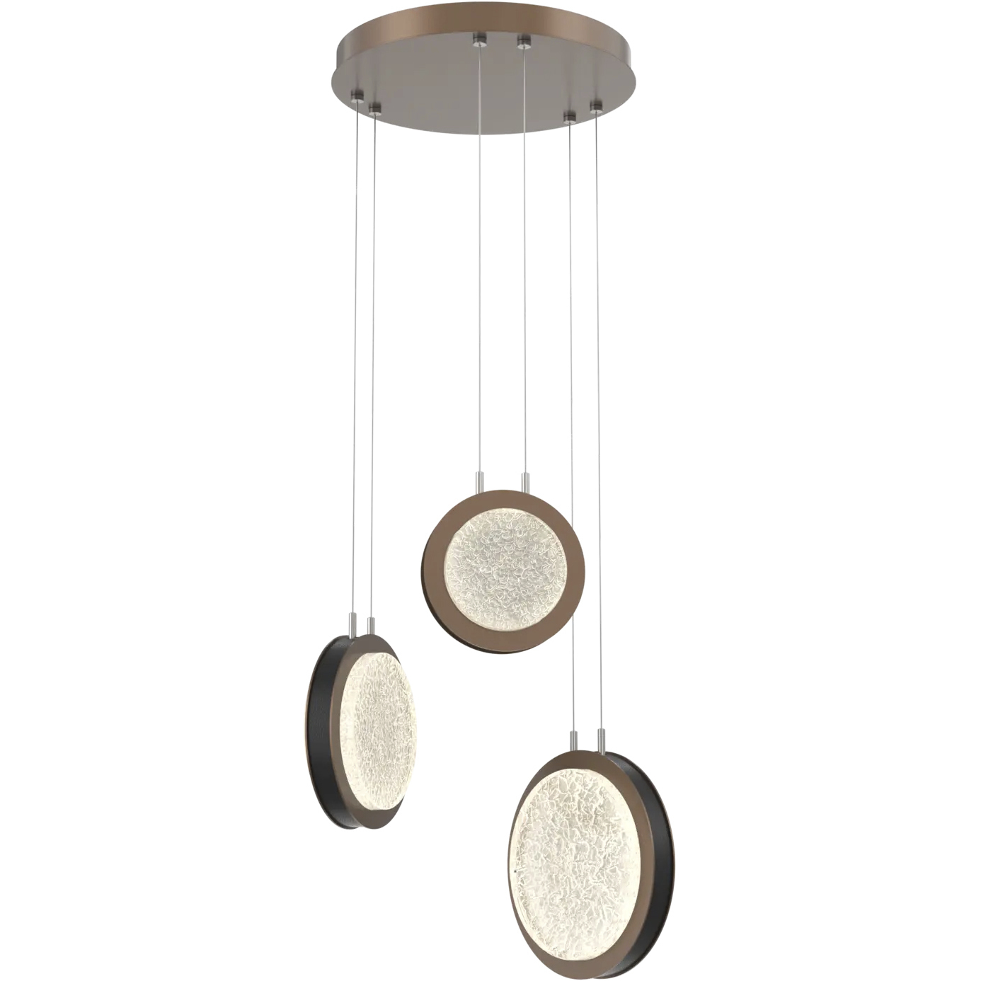 Iris LED 20 inch Burnished Bronze with Licorice Multi-Pendant Ceiling Light in 2700K LED