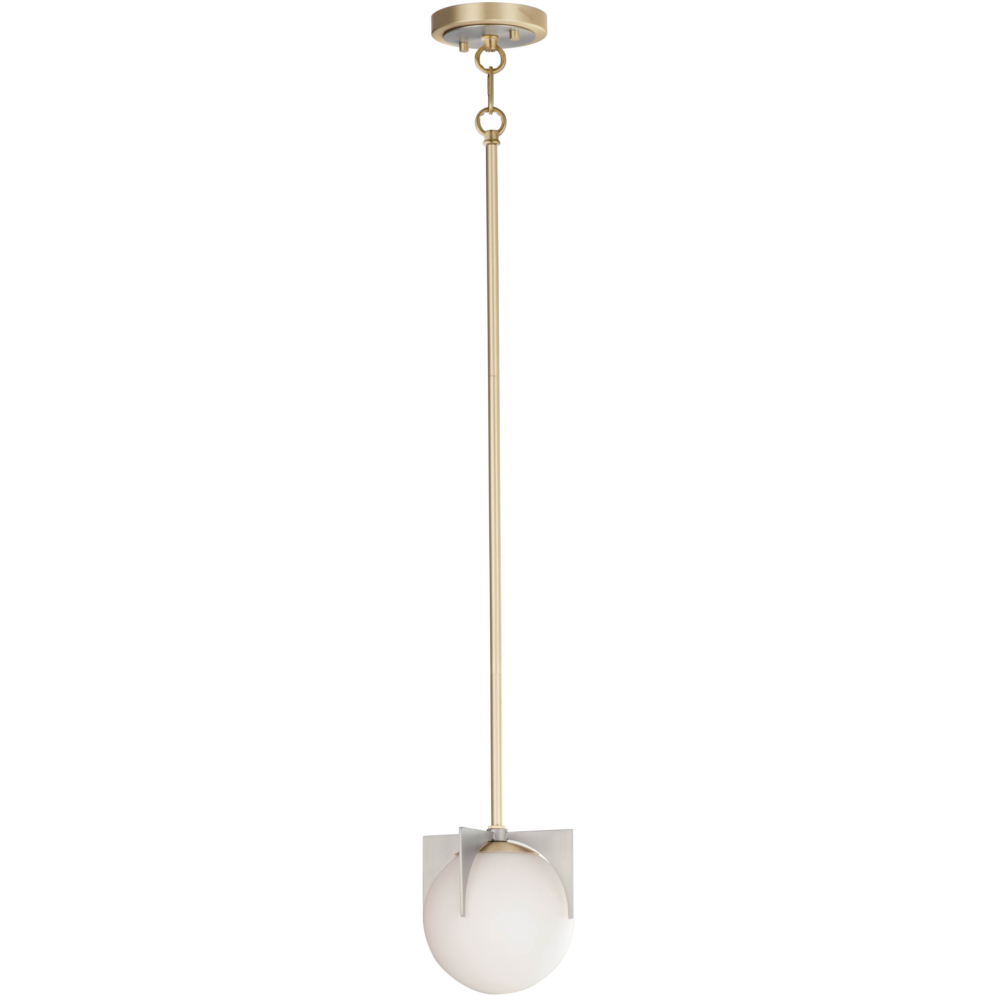 Finn 1 Light 6.5 inch Satin Brass and Brushed Platinum Single Pendant Ceiling Light