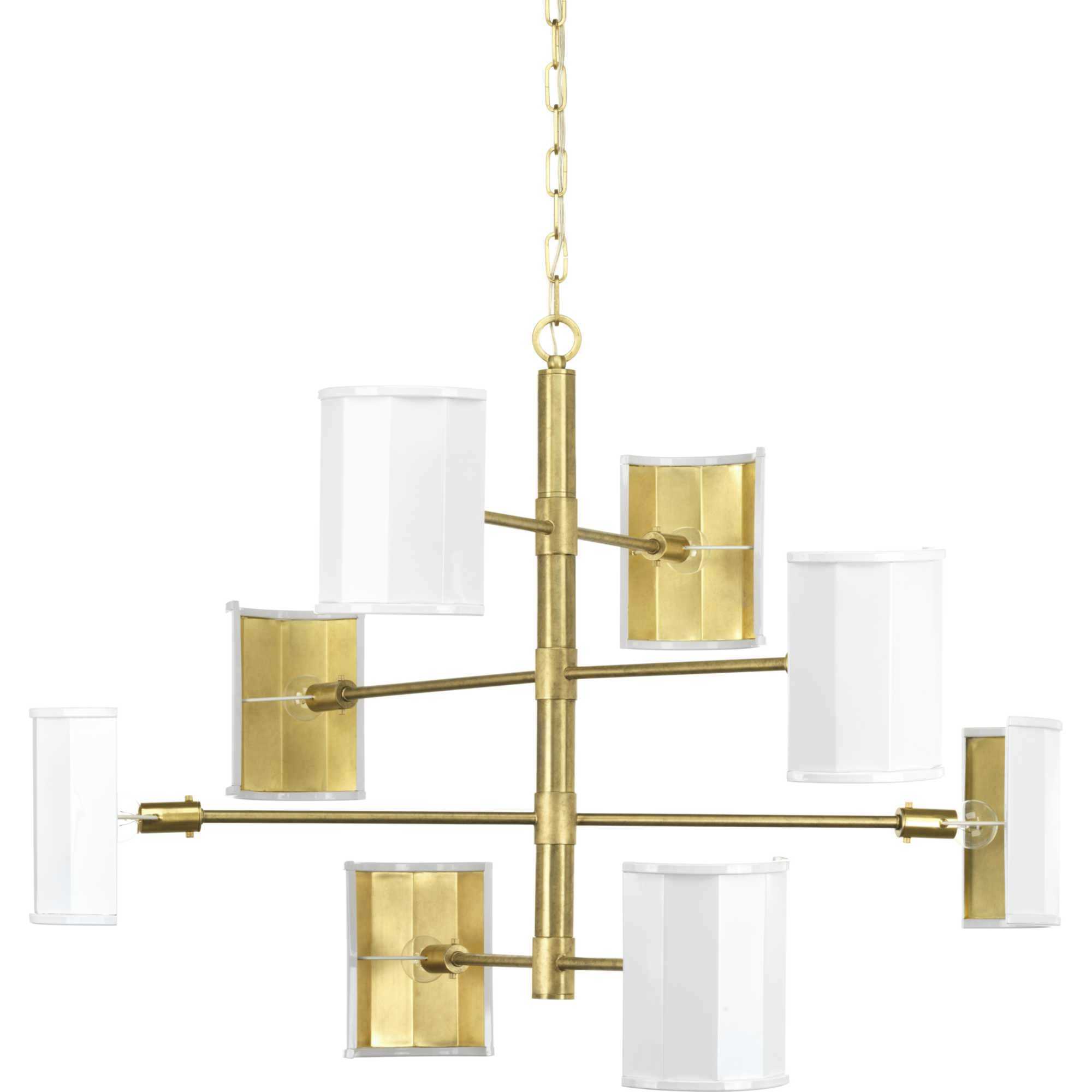 Point Dume&trade; Wandermere 8 Light 40 inch Brushed Brass Chandelier Ceiling Light, Design Series