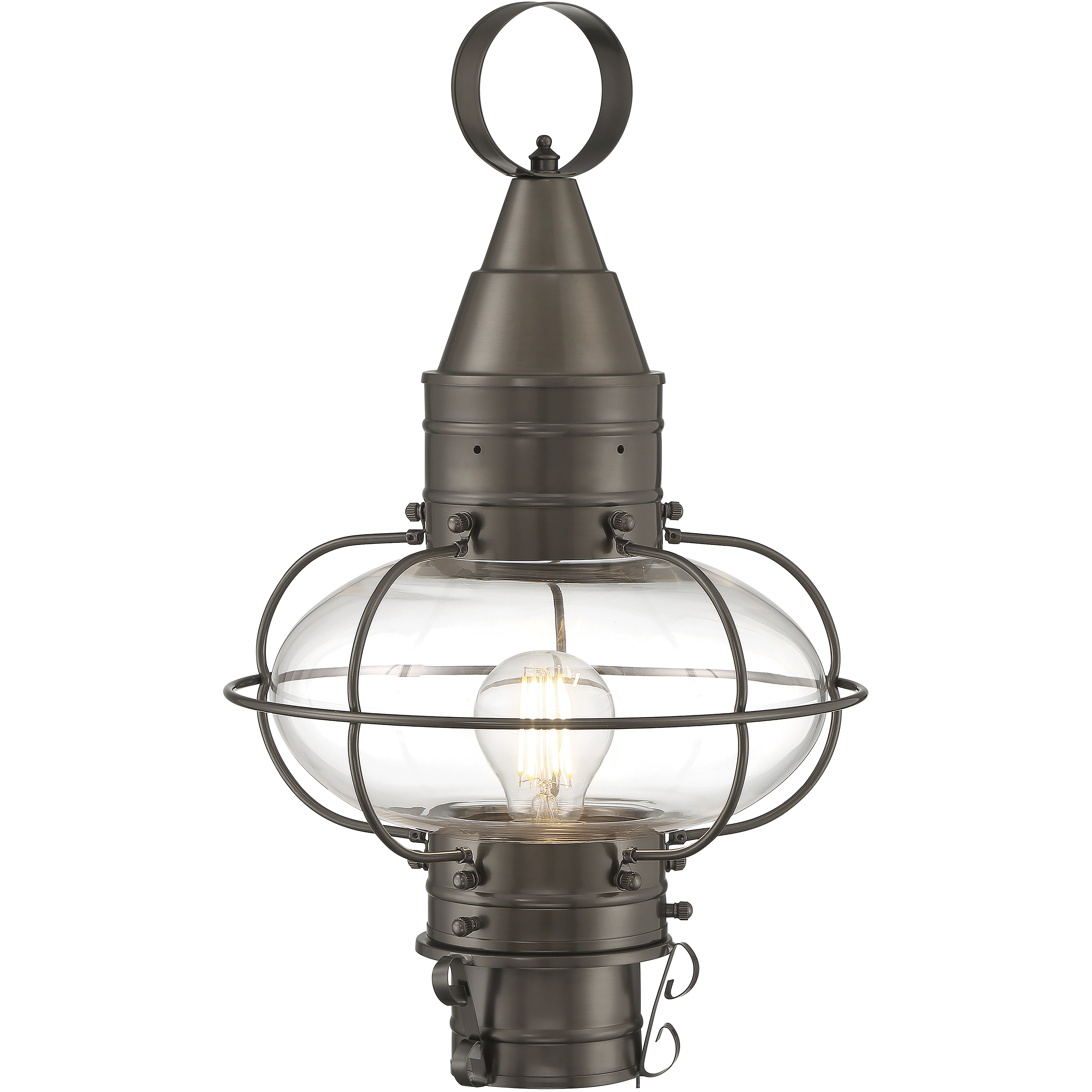 Classic Onion 1 Light 17.5 inch Bronze Outdoor Post Light