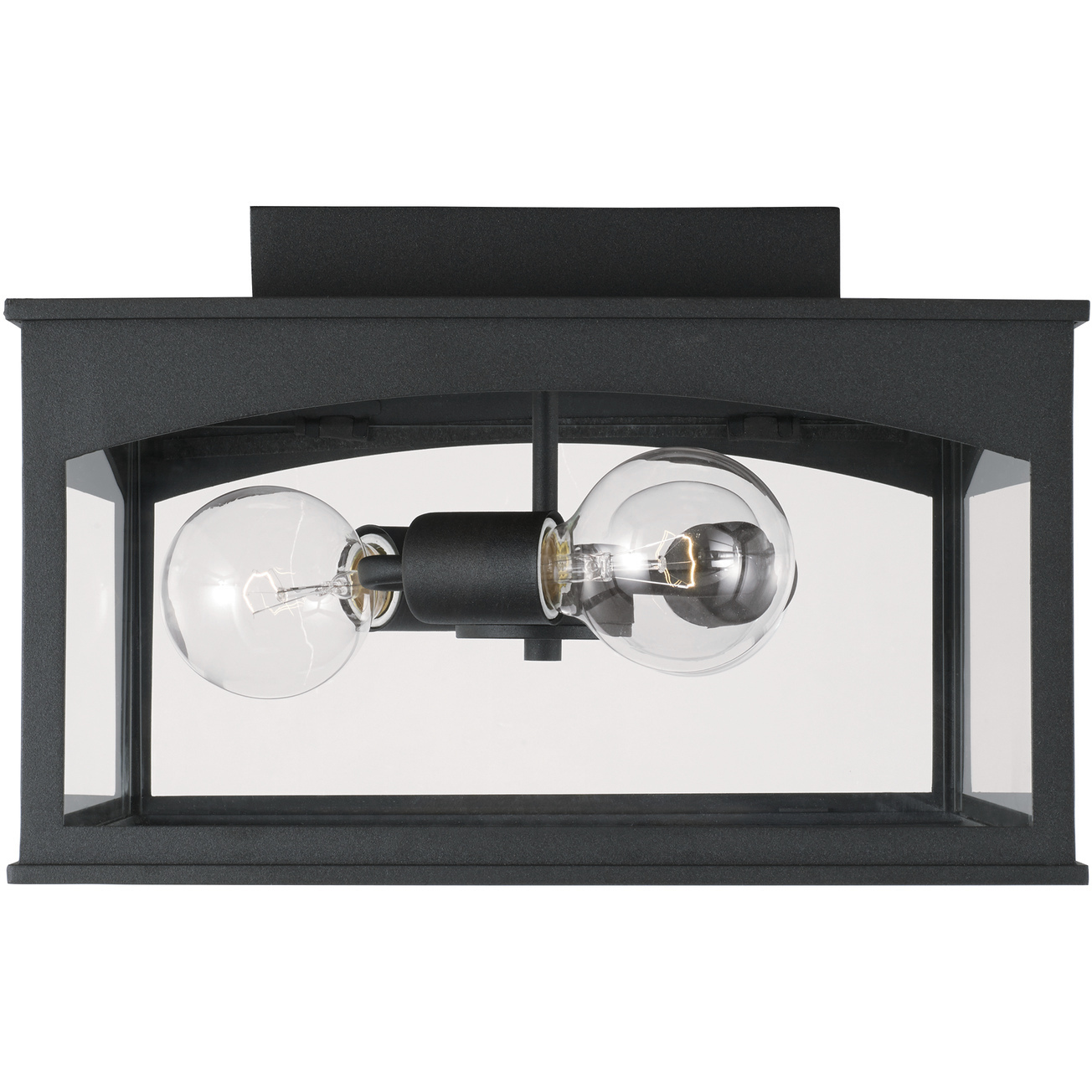 Burton 3 Light 14 inch Black Outdoor Flush Mount
