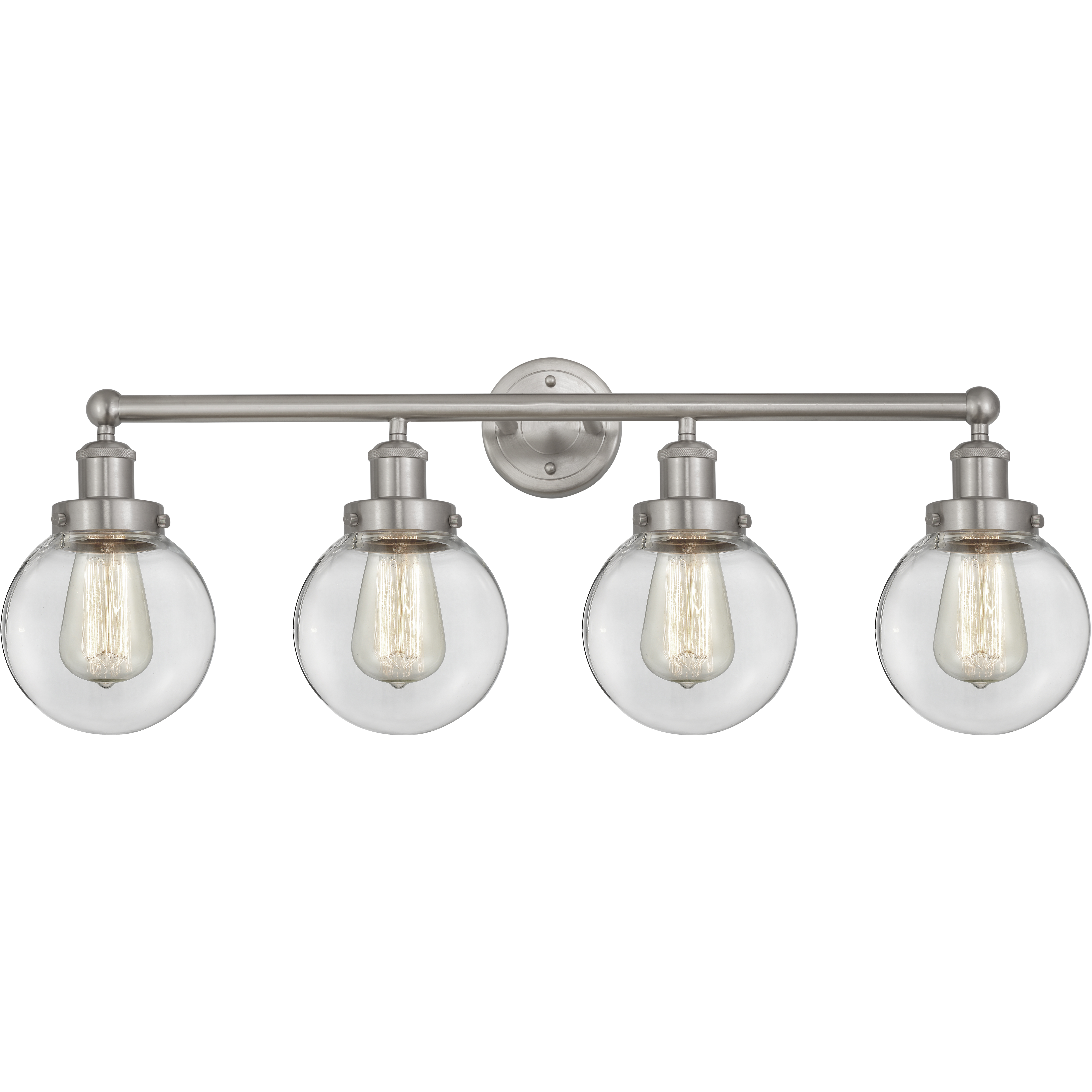 Beacon 4 Light 33.5 inch Brushed Satin Nickel Bath Vanity Light Wall Light