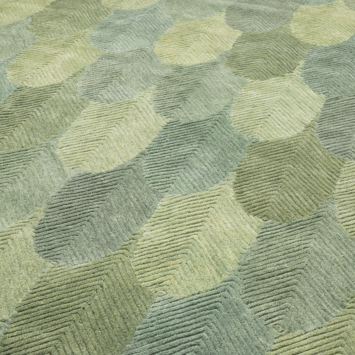Mayfield 118.1 X 78.74 inch Green and Hand Tufted Rug