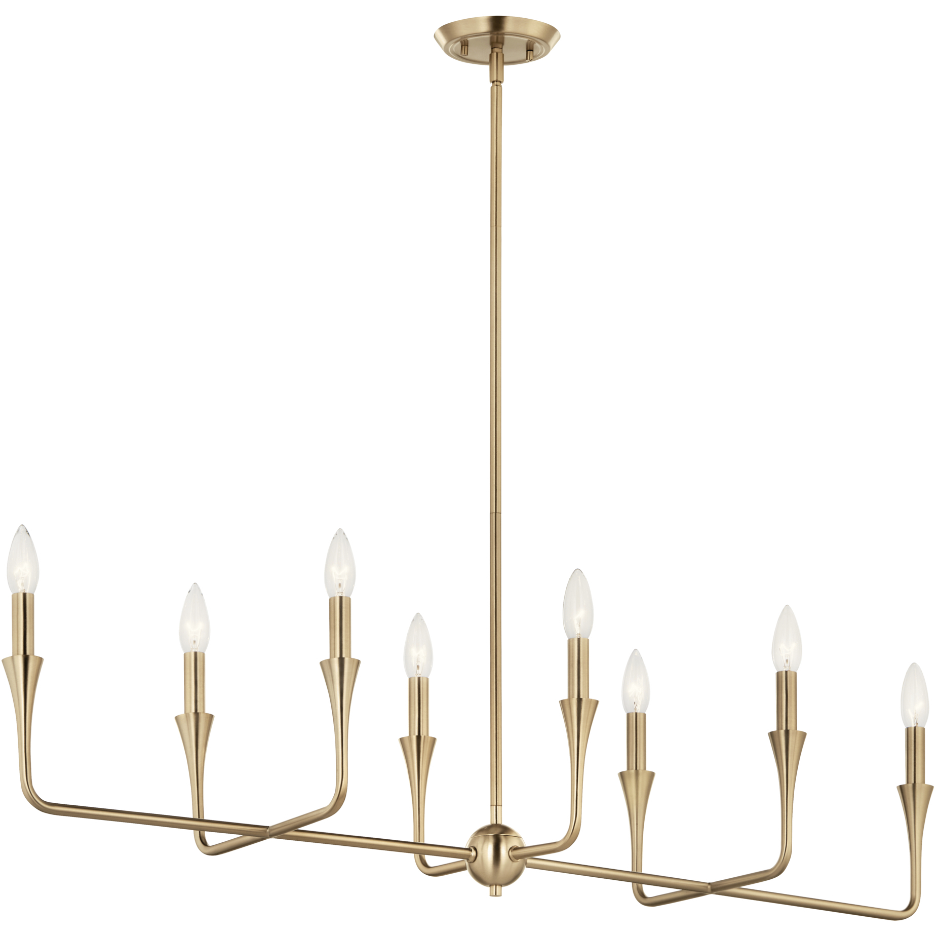 Alvaro 8 Light 11.5 inch Champagne Bronze Chandelier Linear Ceiling Light, Double