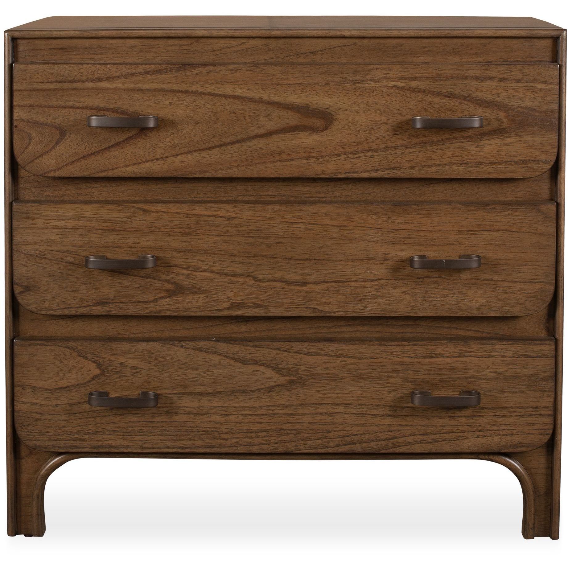 McKagan Brown Mindi Wood and Black 3 Drawer Chest
