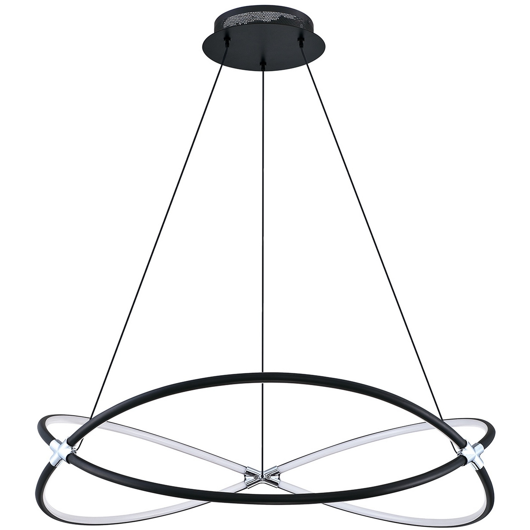 Hoop LED 30 inch Black and Chrome Pendant Ceiling Light