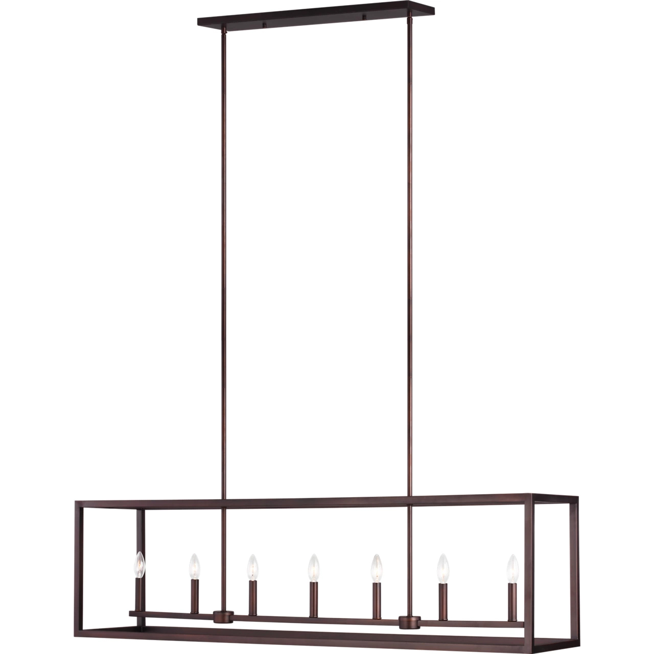 Moffet Street 7 Light 54 inch Bronze Island Pendant Ceiling Light