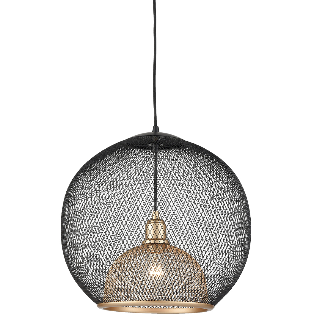 Gibraltar 1 Light 17.75 inch Black and Gold Pendant Ceiling Light