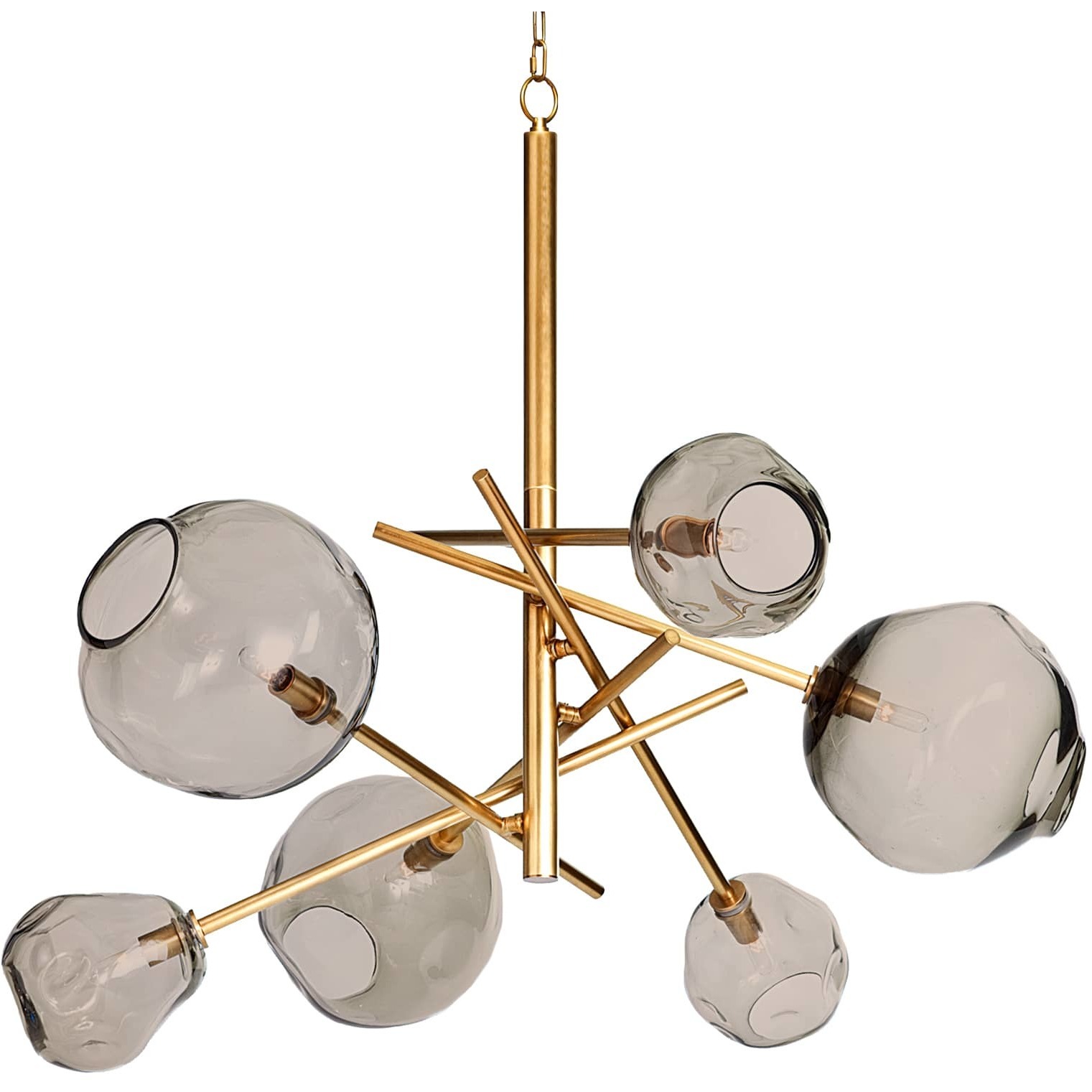 Molten 6 Light 43.5 inch Natural Brass Chandelier Ceiling Light