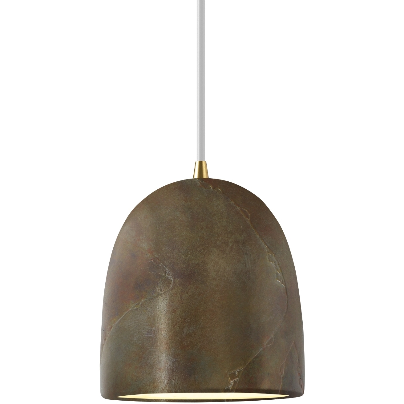 Radiance Collection LED 9 inch Antique Brass and Tierra Red Slate and White Pendant Ceiling Light