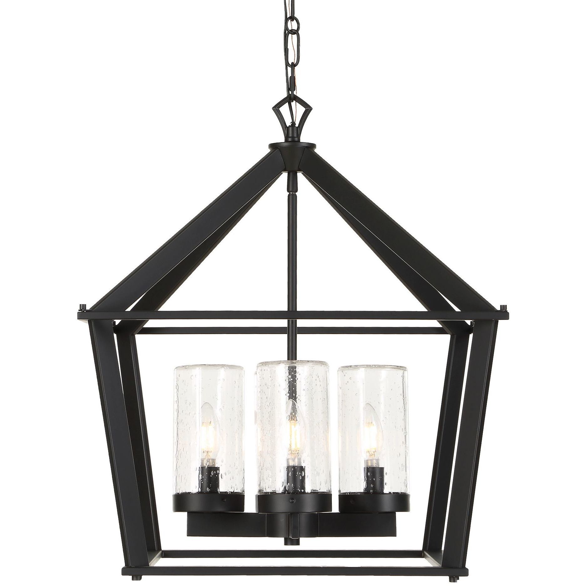 Evanston 4 Light 20 inch Matte Black Indoor Outdoor Pendant Ceiling Light