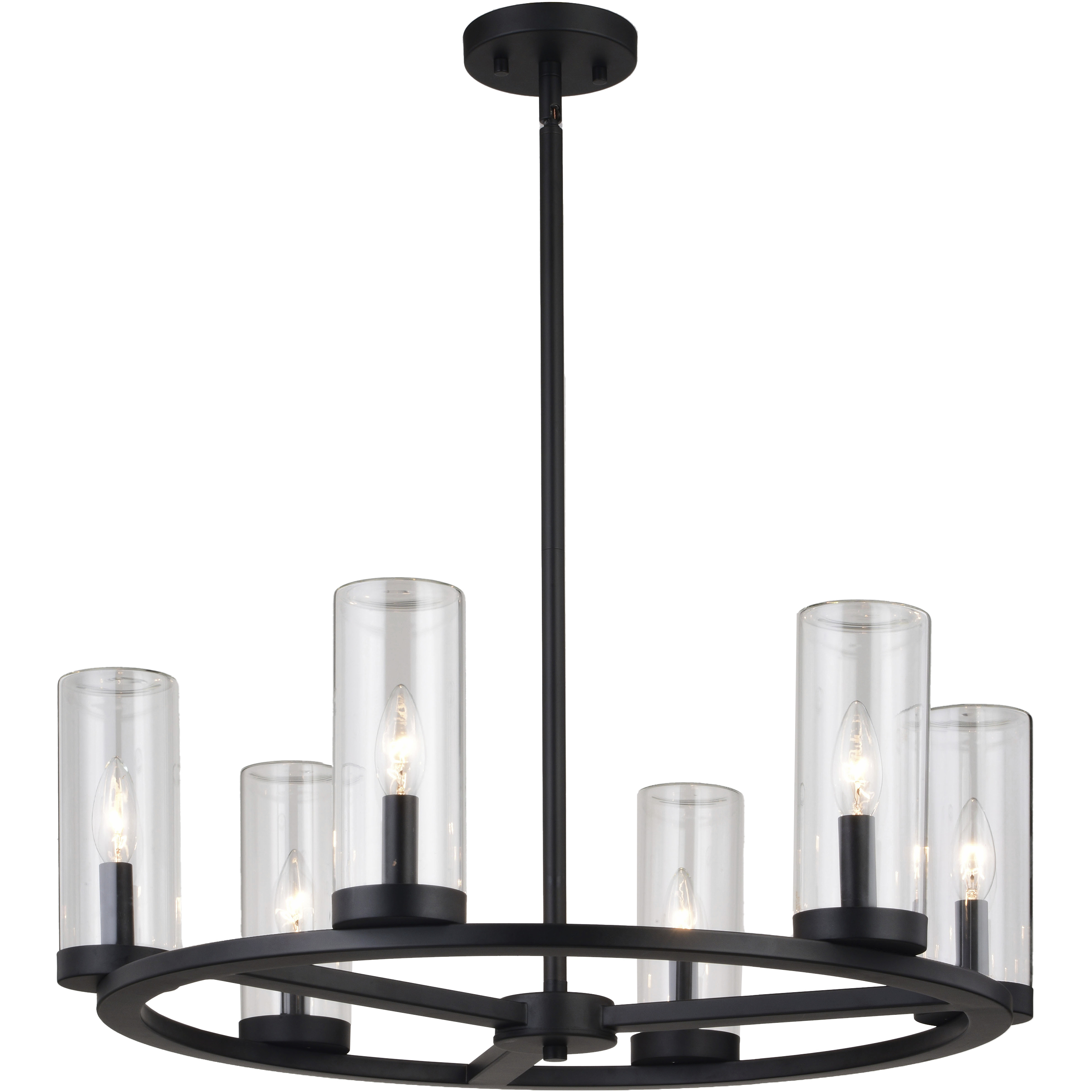 Grantley LED 26 inch Matte Black Chandelier Ceiling Light
