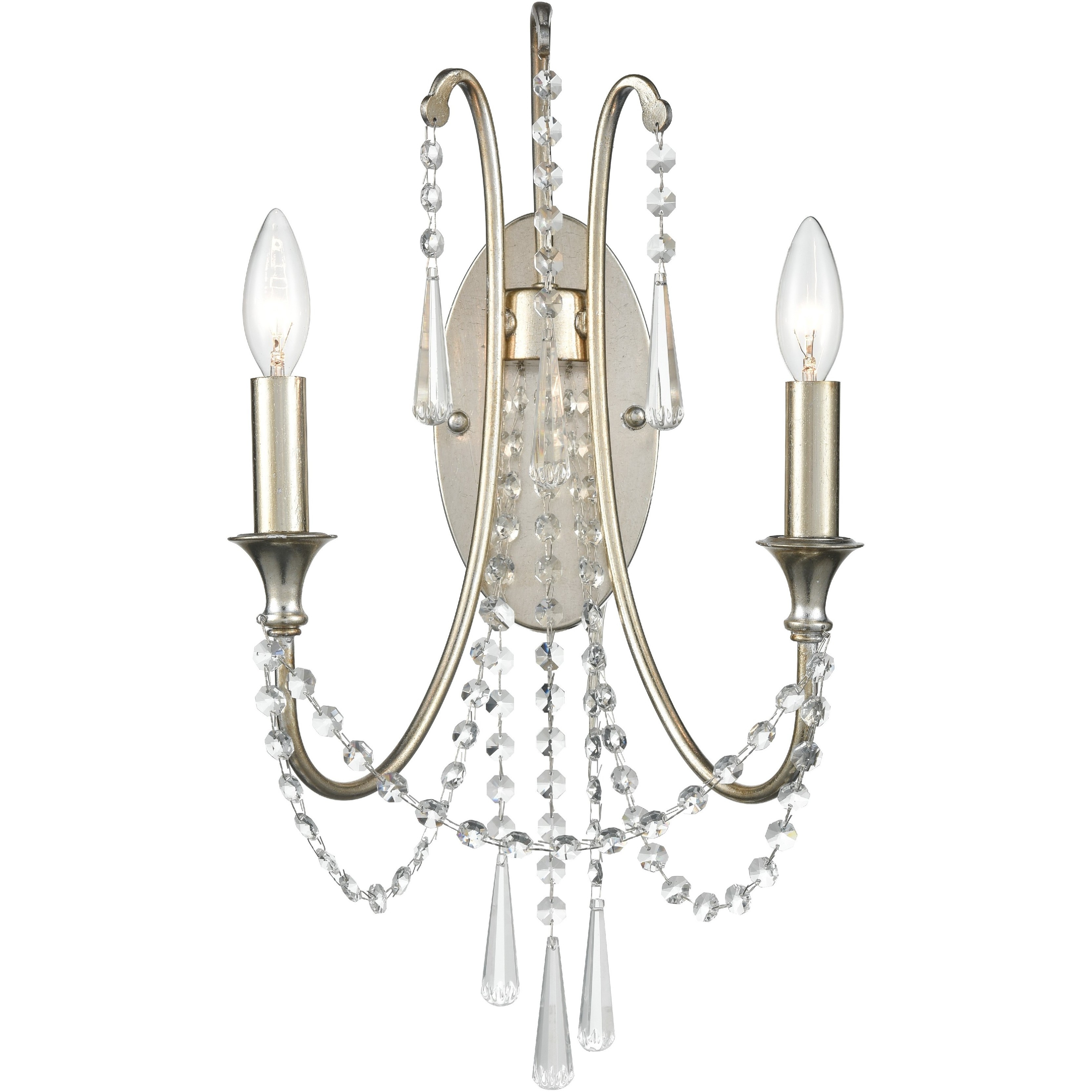 Arcadia Bath Wall Light in Antique Silver