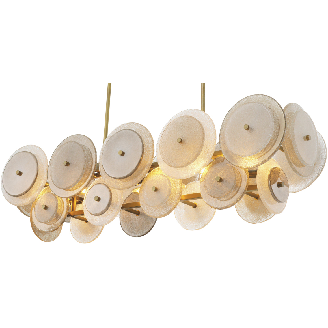 Hyde 12 Light 15.75 inch Vintage Brass and Handmade Glass Pendant Ceiling Light